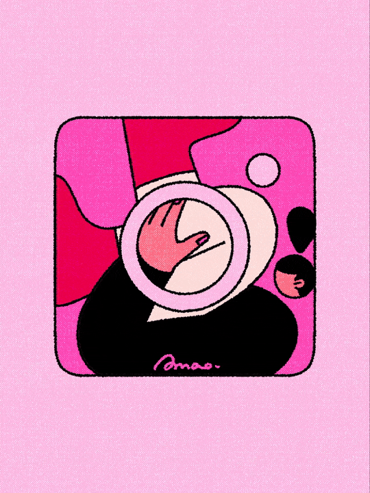 AMAO_Caper Illustration Agency _ Illustration & Animation_graphical_colourful_lineart_fun_pink_social media_IG.gif