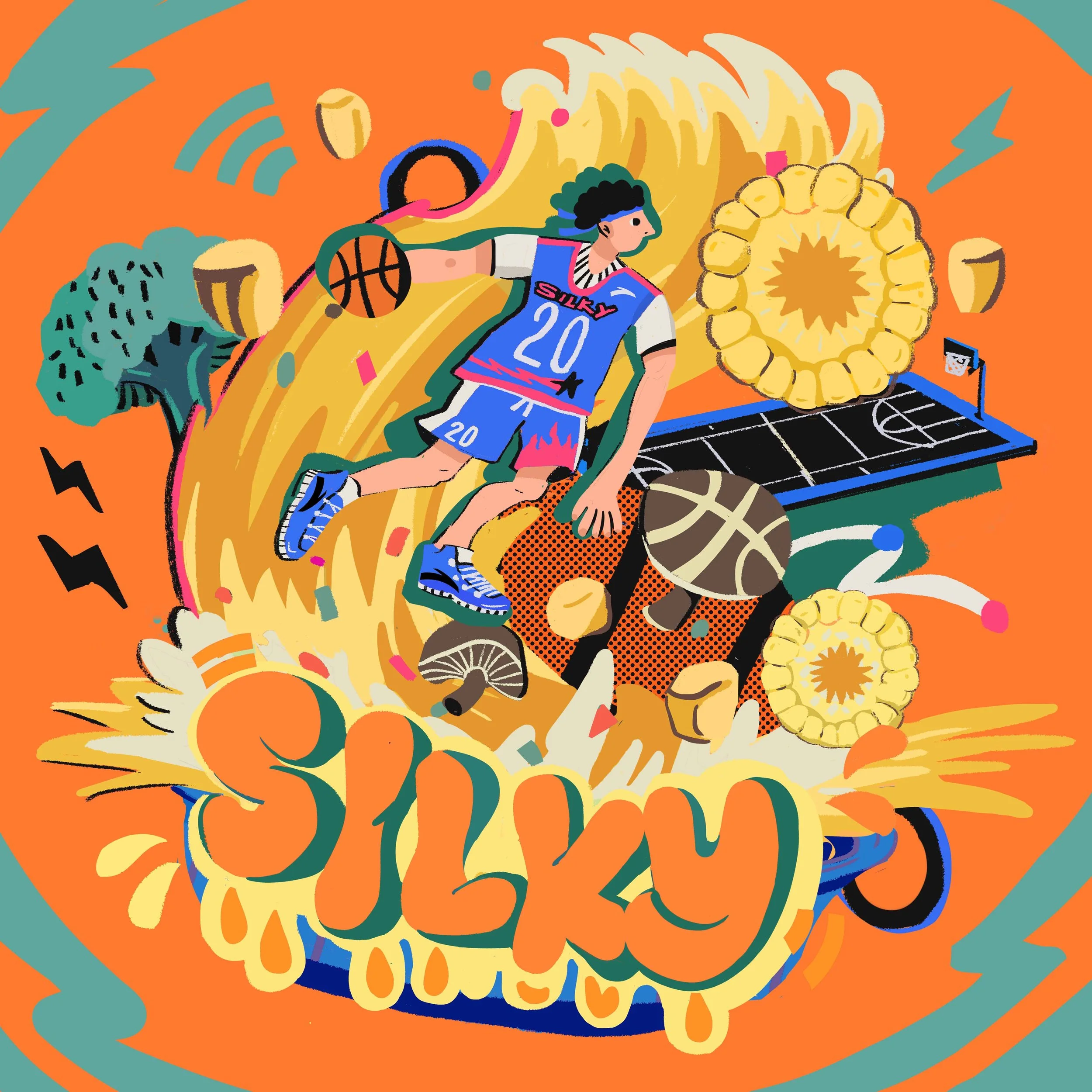 Ono itoe_Caper Illustration Agency _ Illustration & Animation_commercial_product_design_sneakers_sports_pattern_sticker_street_young_fun_graphic_printmaking_poster_colourful_ANTA_Silky.jpg