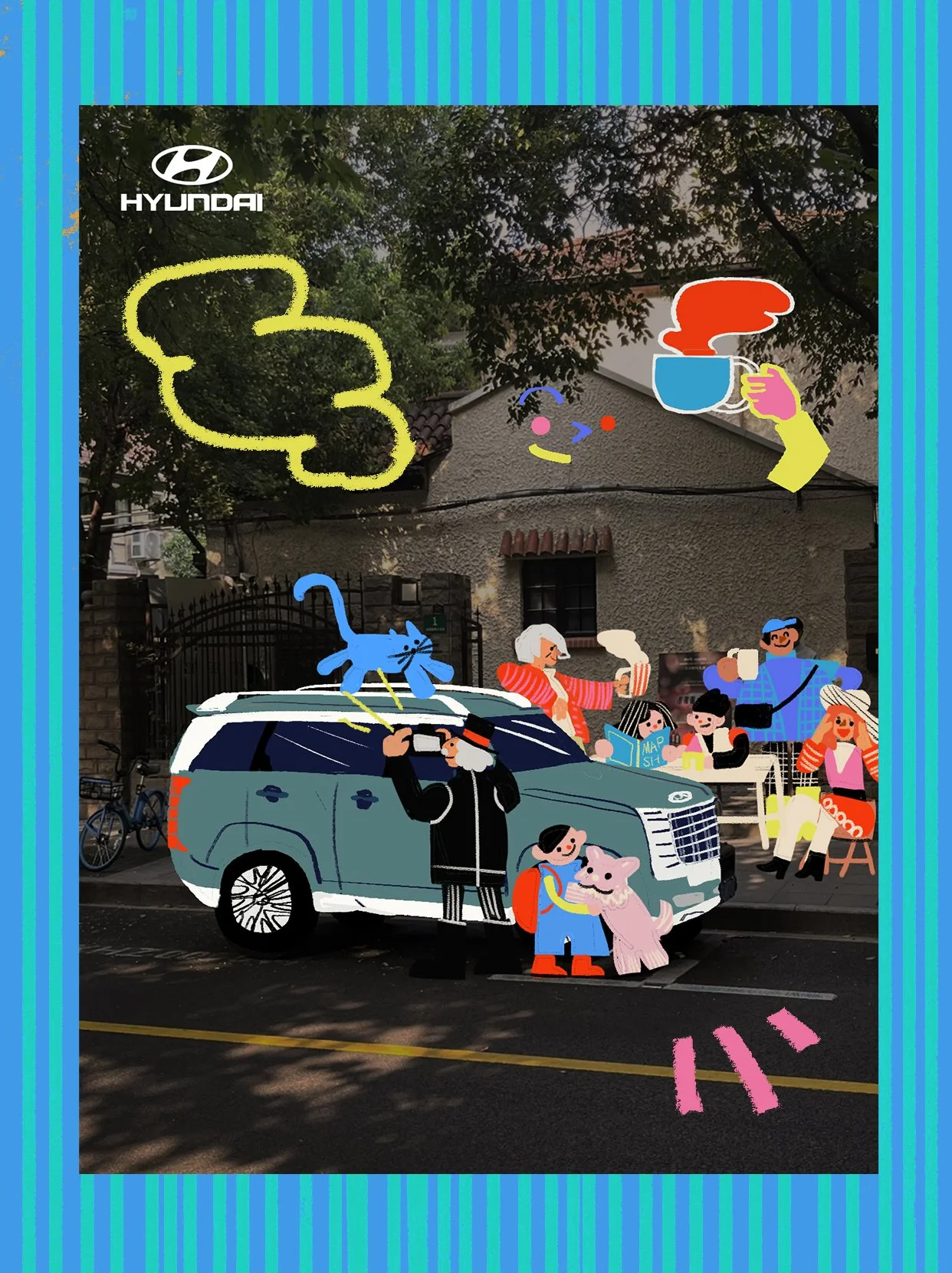 Ono itoe_Caper Illustration Agency _ Illustration & Animation_commercial_Branding_Character _design_graphic_sticker_pattern_colourful_people_lifestyle_element_fun_fasion_photo_Hyundai social media campaigns_Go!Shanghai-3.jpg