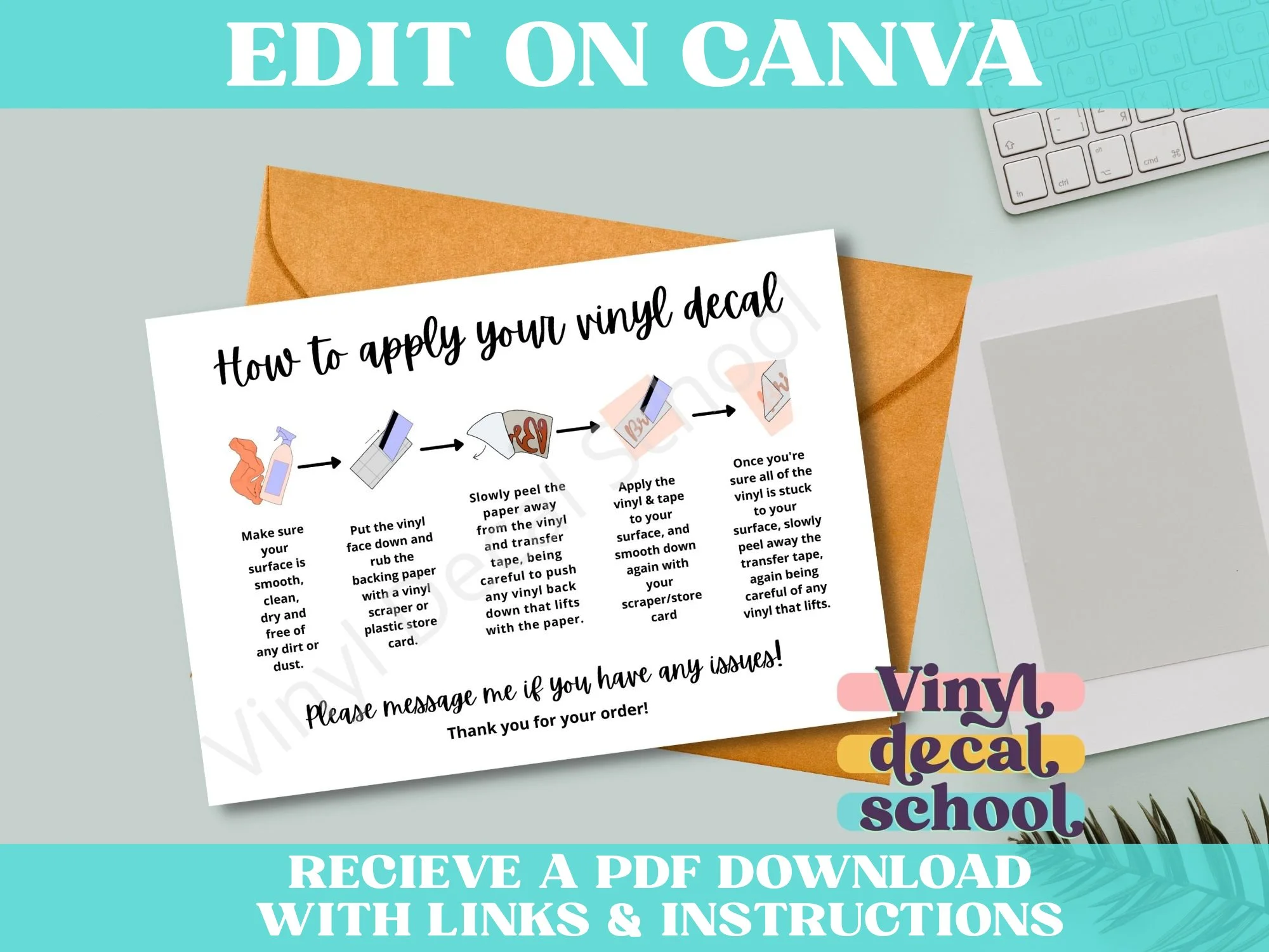 Printable Decal Instructions For Adhesive Vinyl With Illustrations ...