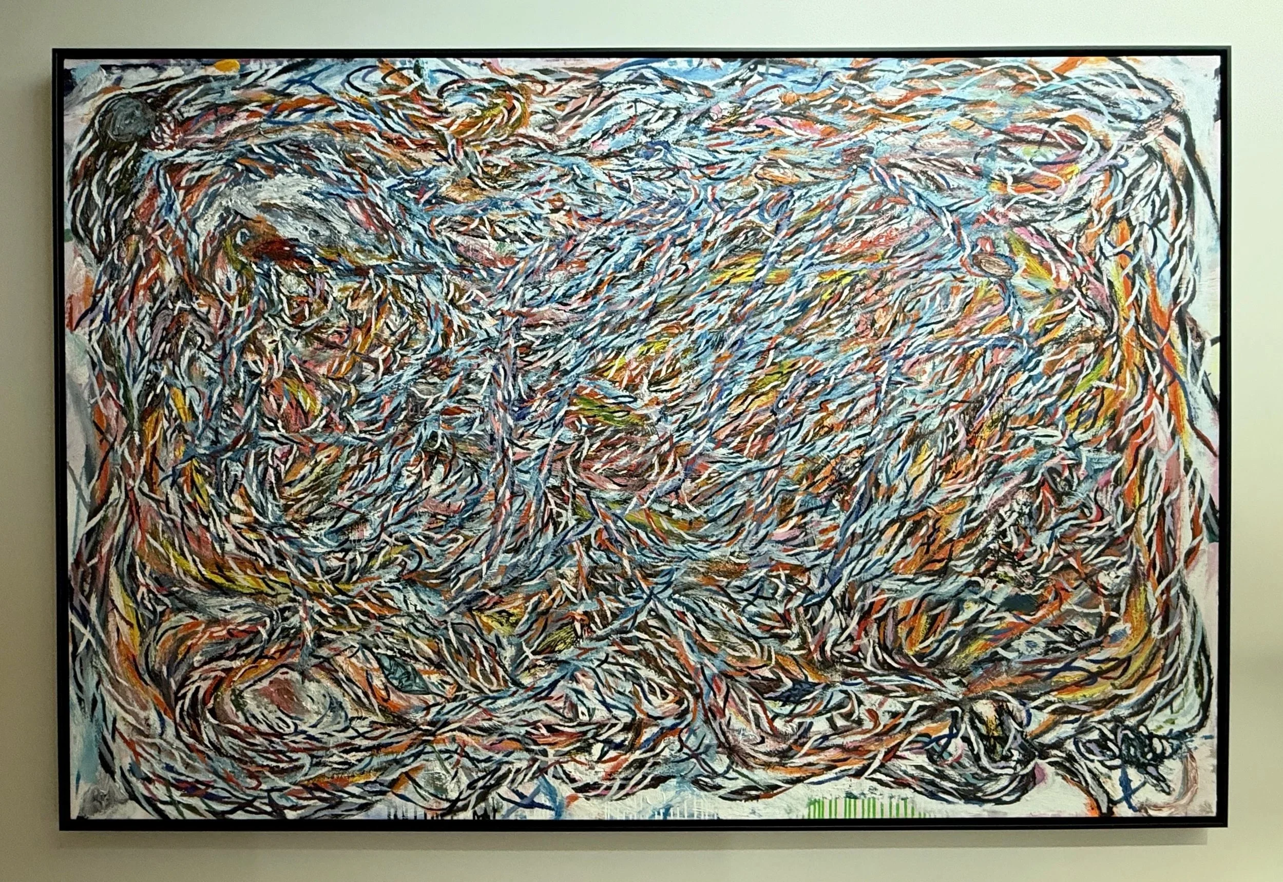 Time, 2024-2025, Oil acrylic ink on canvas, 74x105 in