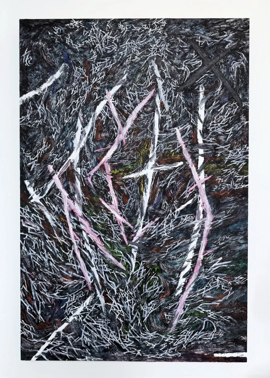 Night Cross, 2026, Oil on wood panel, 60x40 in
