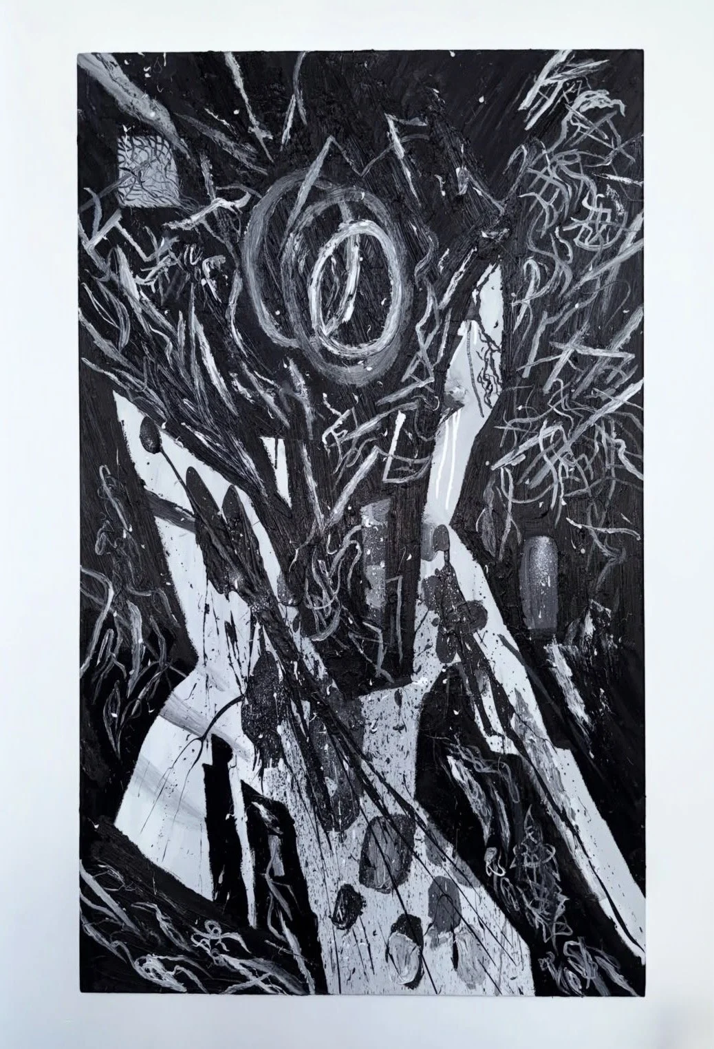 Axis of Collapse, 2026, Oil on canvas, 60x36 in