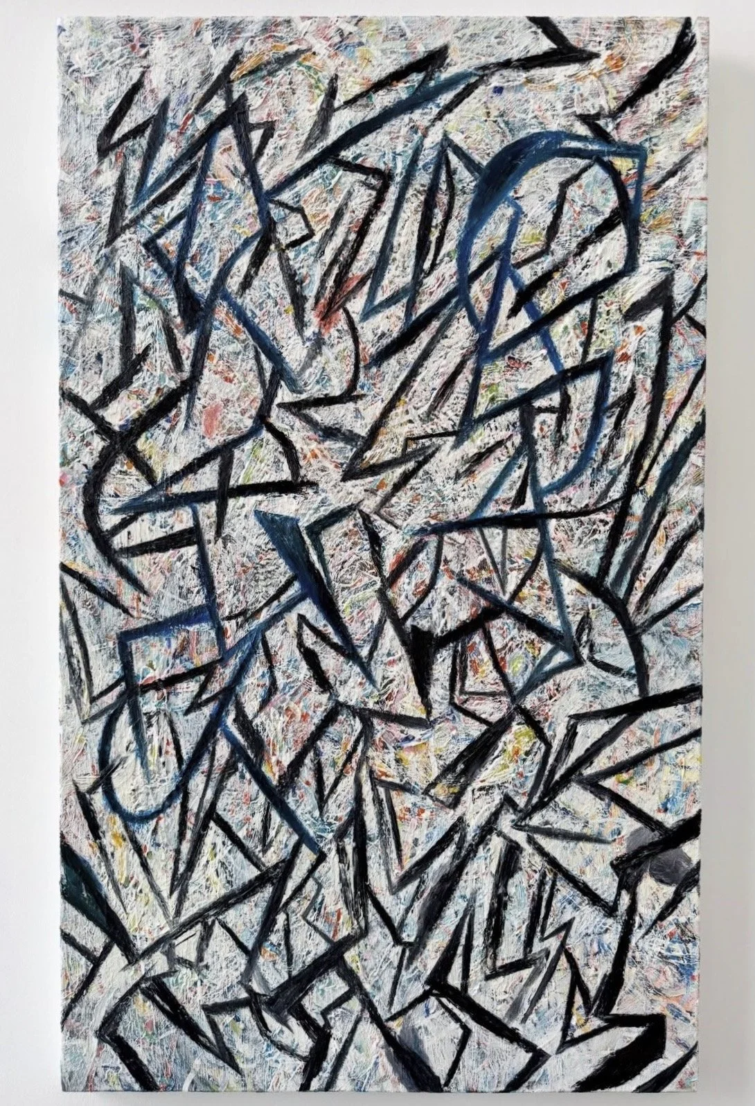 Tension Grid, 2026, Oil on canvas, 60x36 in