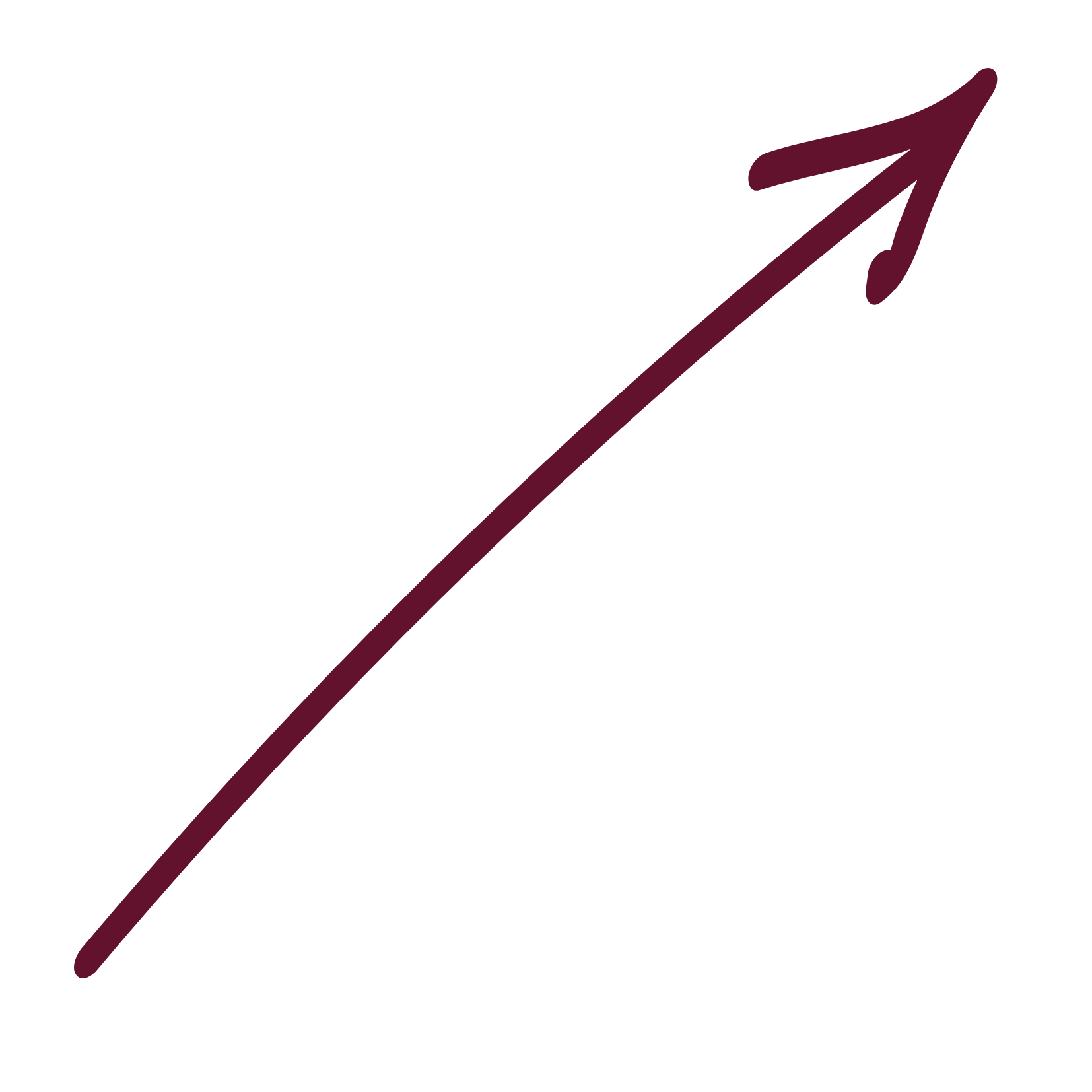 A dark maroon arrow on a black background pointing upward and to the right.