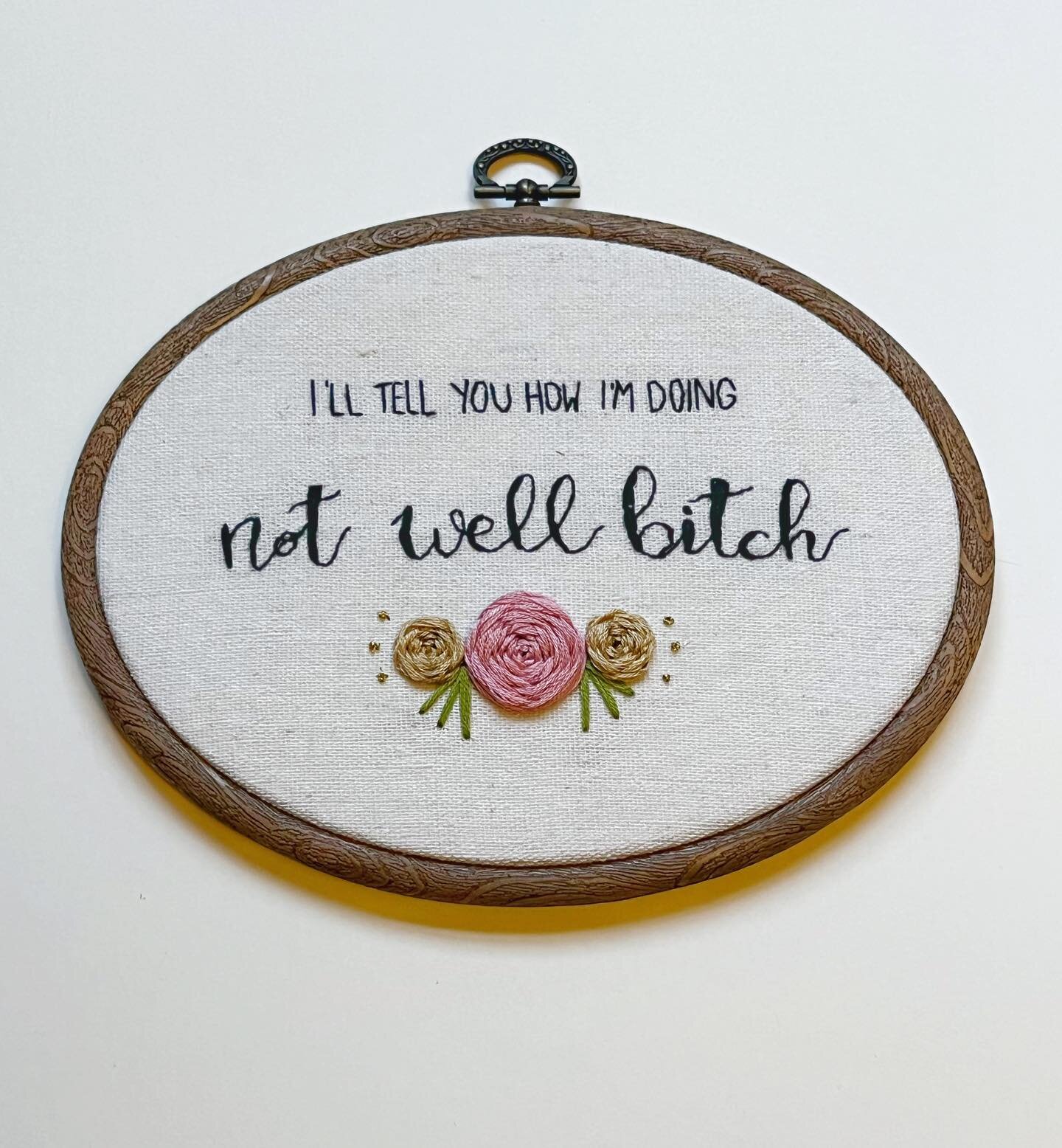 It&rsquo;s starting to concern me how long I&rsquo;ve been able to post this hoop with the caption &lsquo;mood&rsquo;. When will I be doing well, bitch?! 🥲