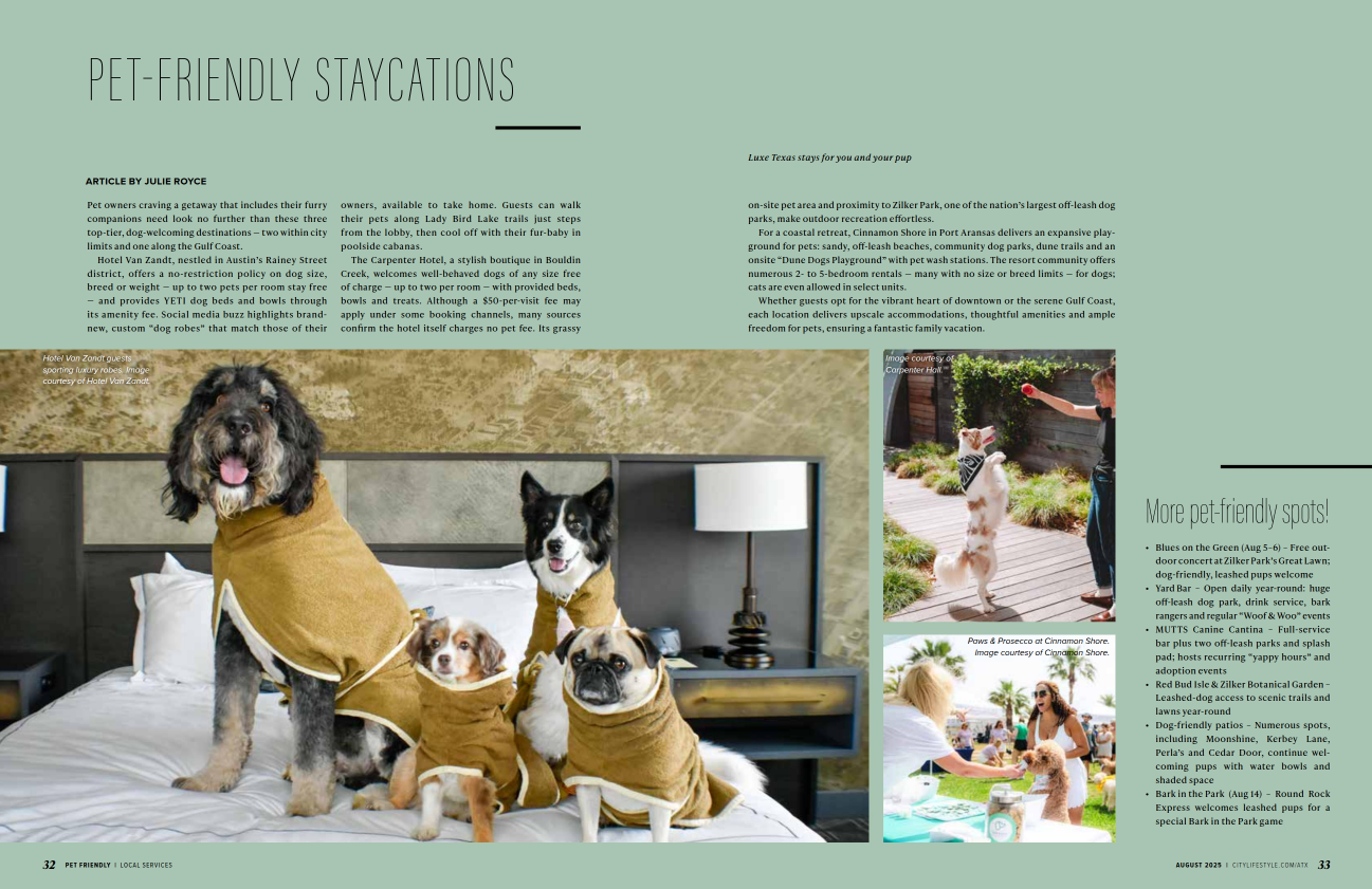 ATX City Lifestyle feature piece on Hotel Van Zandt