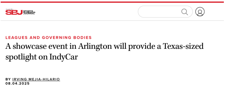 Media relations on behalf of Arlington Sports Commission and the IndyCar Grand Prix of Arlington