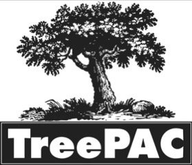 Silhouette of a tree with the words 'Tree PAC' underneath.