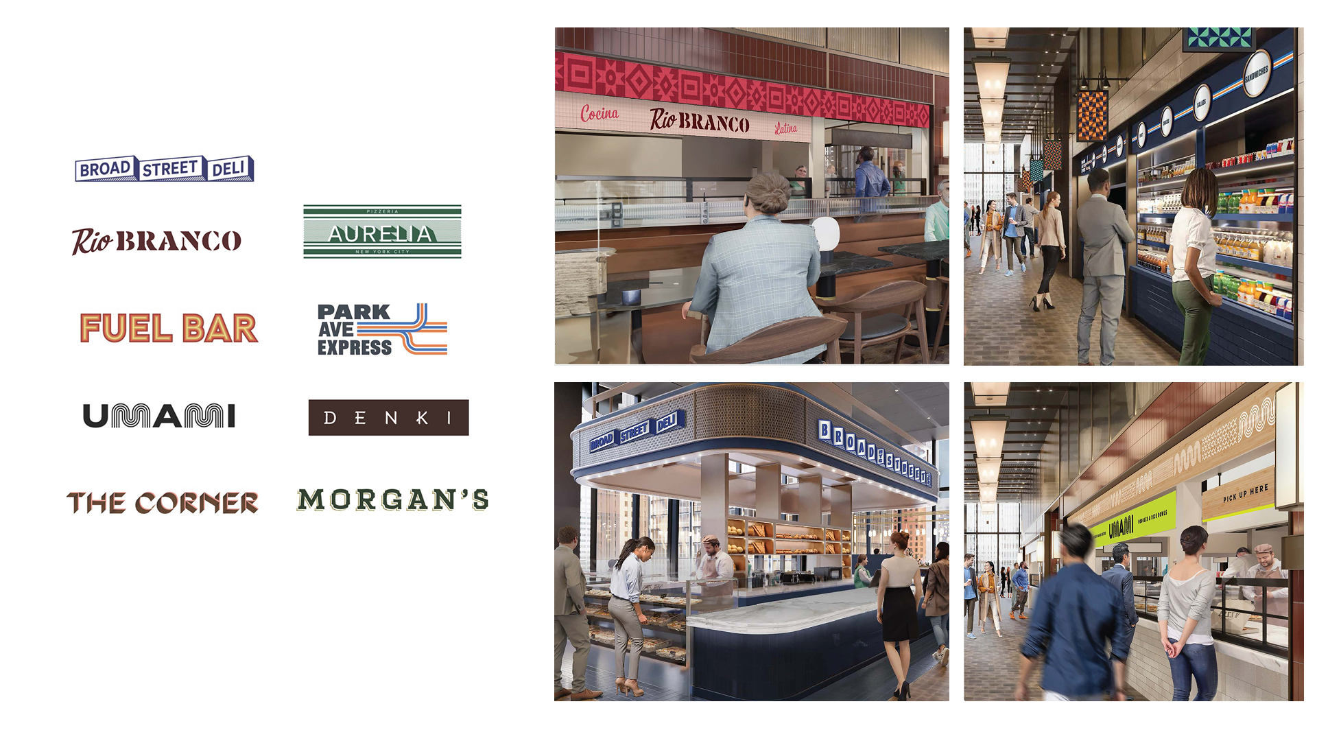 Logo designs for the food court restaurants 