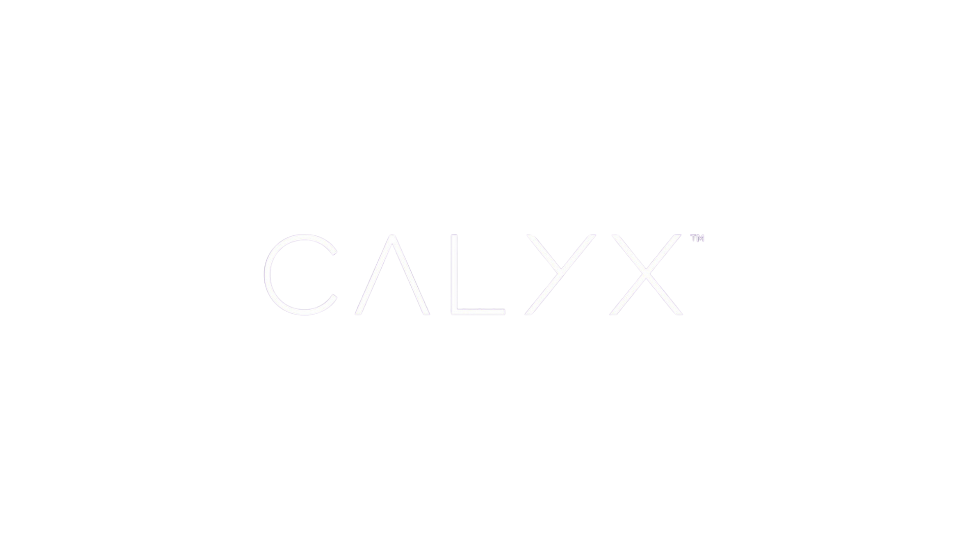The logo of CALYX on a black background in white stylized text.
