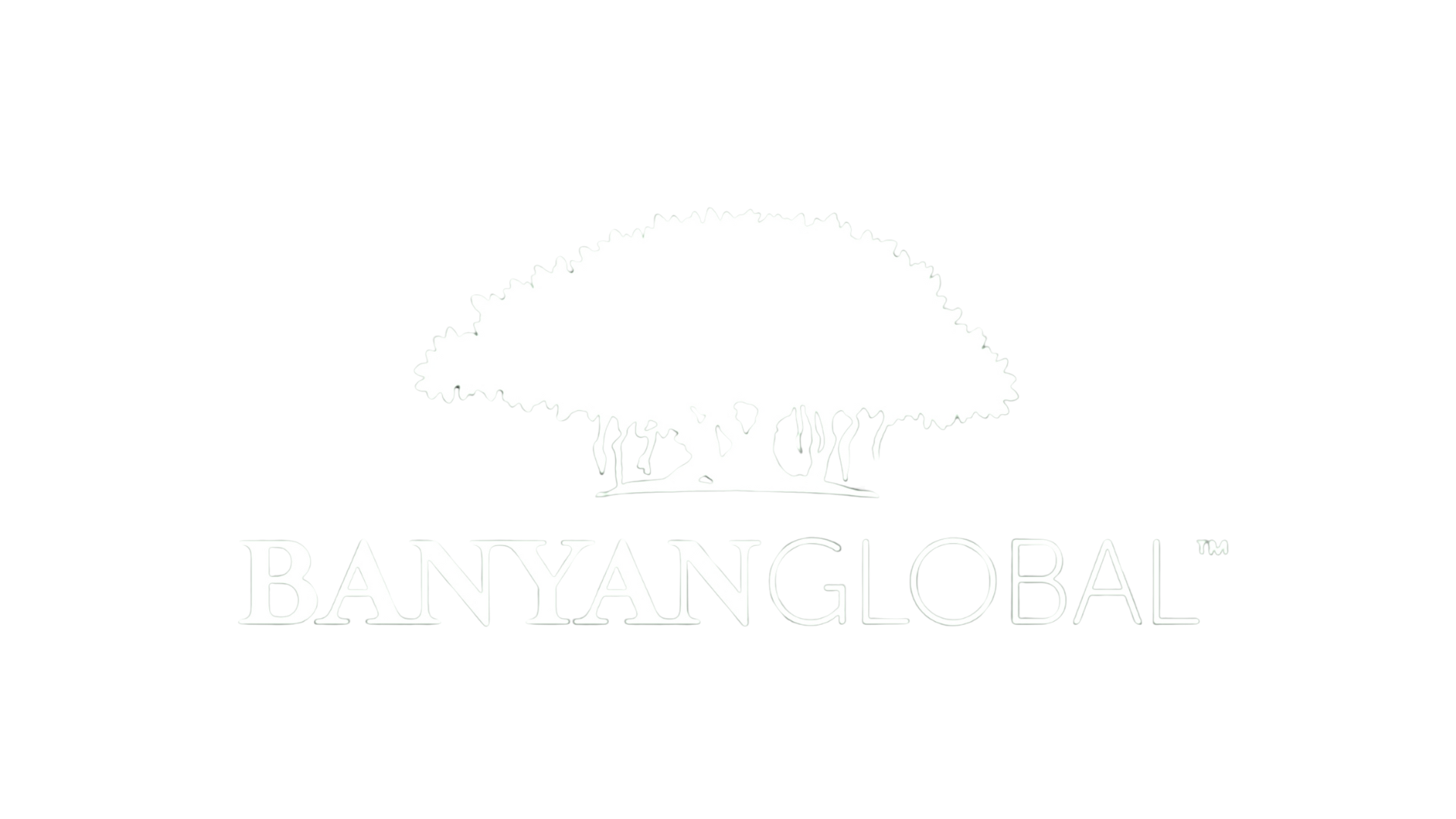 White logo of a tree with 'BANYANGLOBAL' written below on a black background.