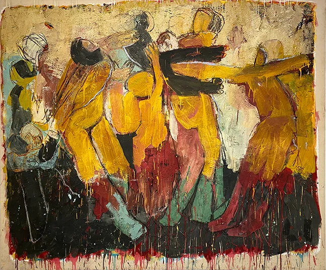  At The Roots Of Our Being,  c. 2008  Mixed media on canvas 65 x 79 in