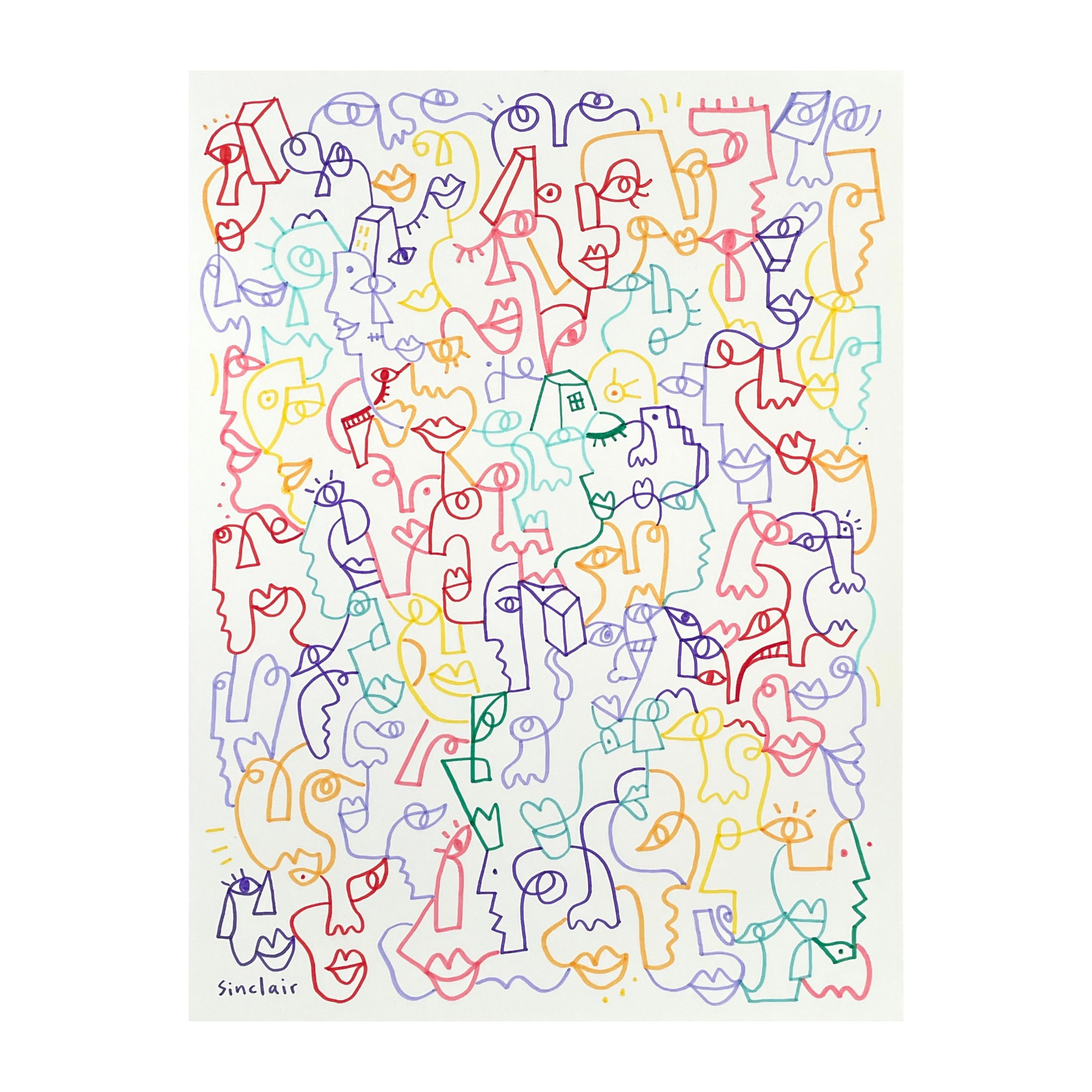 "Colorful Vibrations" Drawing