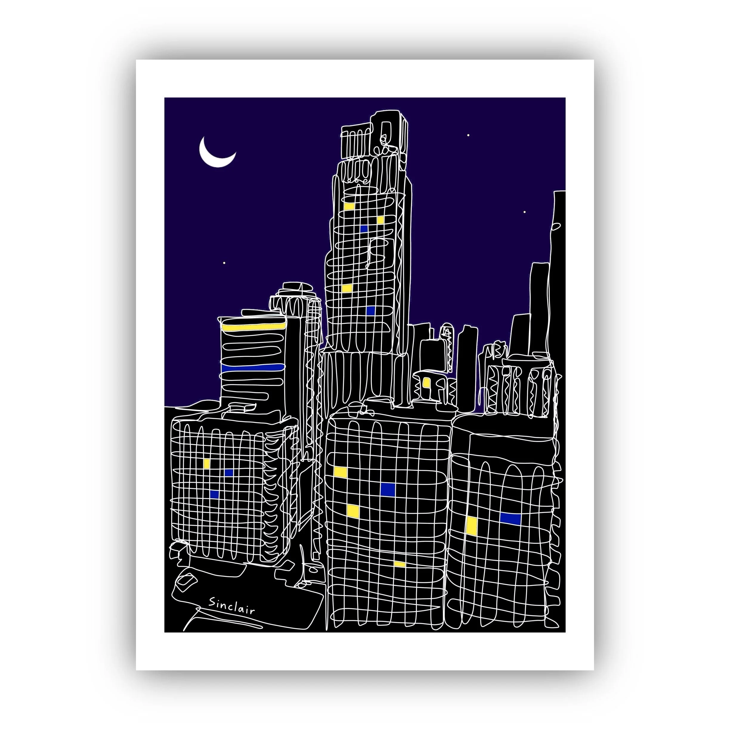 Chicago Night Print