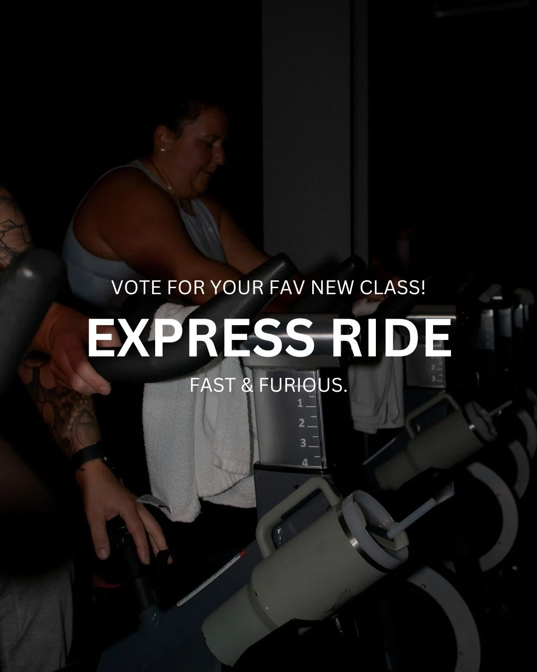 New classes brought new vibes &mdash; now we need your votes! 👀
ㅤ
Which one are you riding for? Resistance Ride 💪, Endurance Ride ⚡, or Express Ride ⏱️🎶
ㅤ
Cast your vote in the comments and let us know your fav, we're only keeping one on the Decem