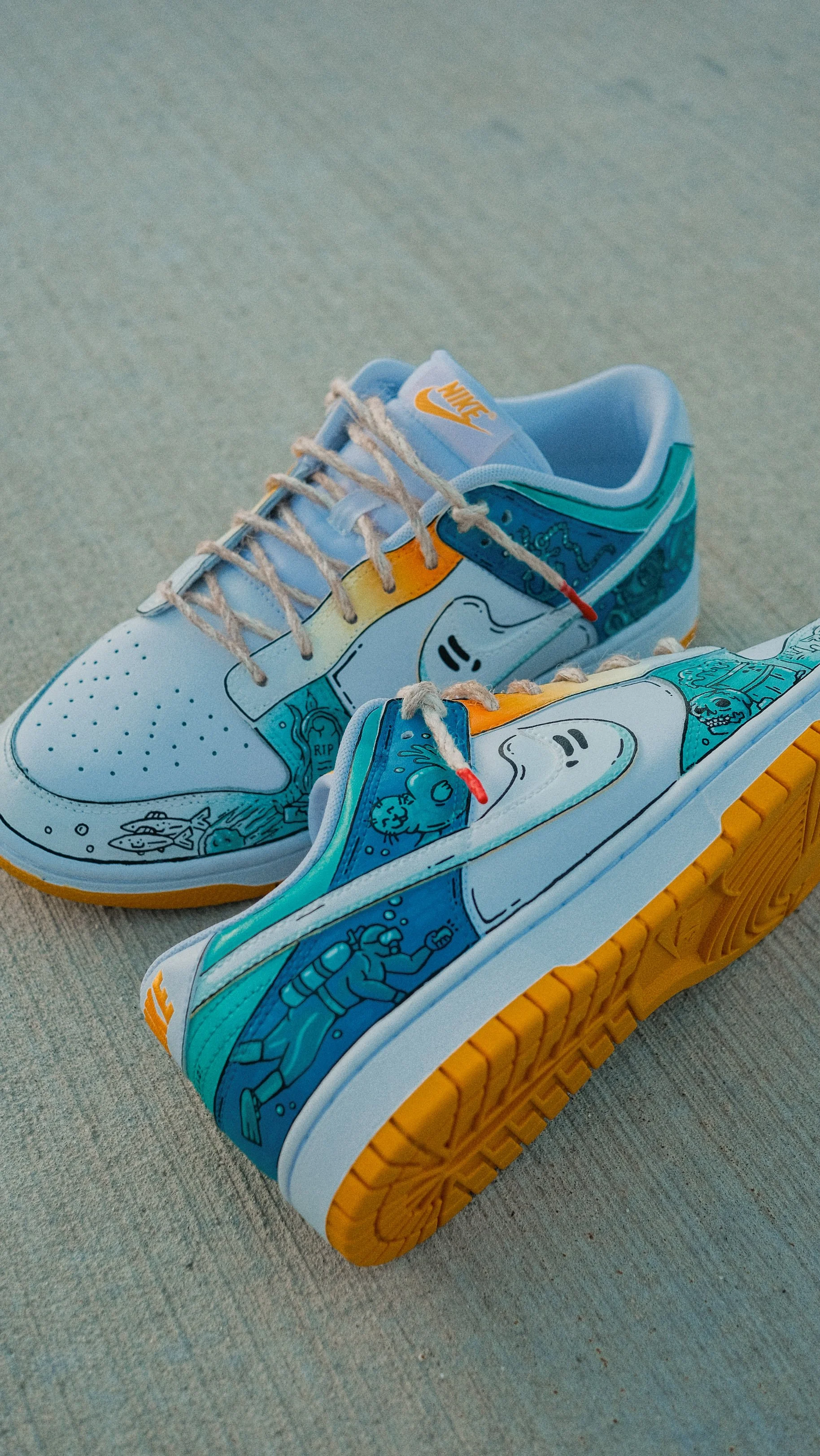 Spooky Lakes Coloring Book inspired Nike Dunks