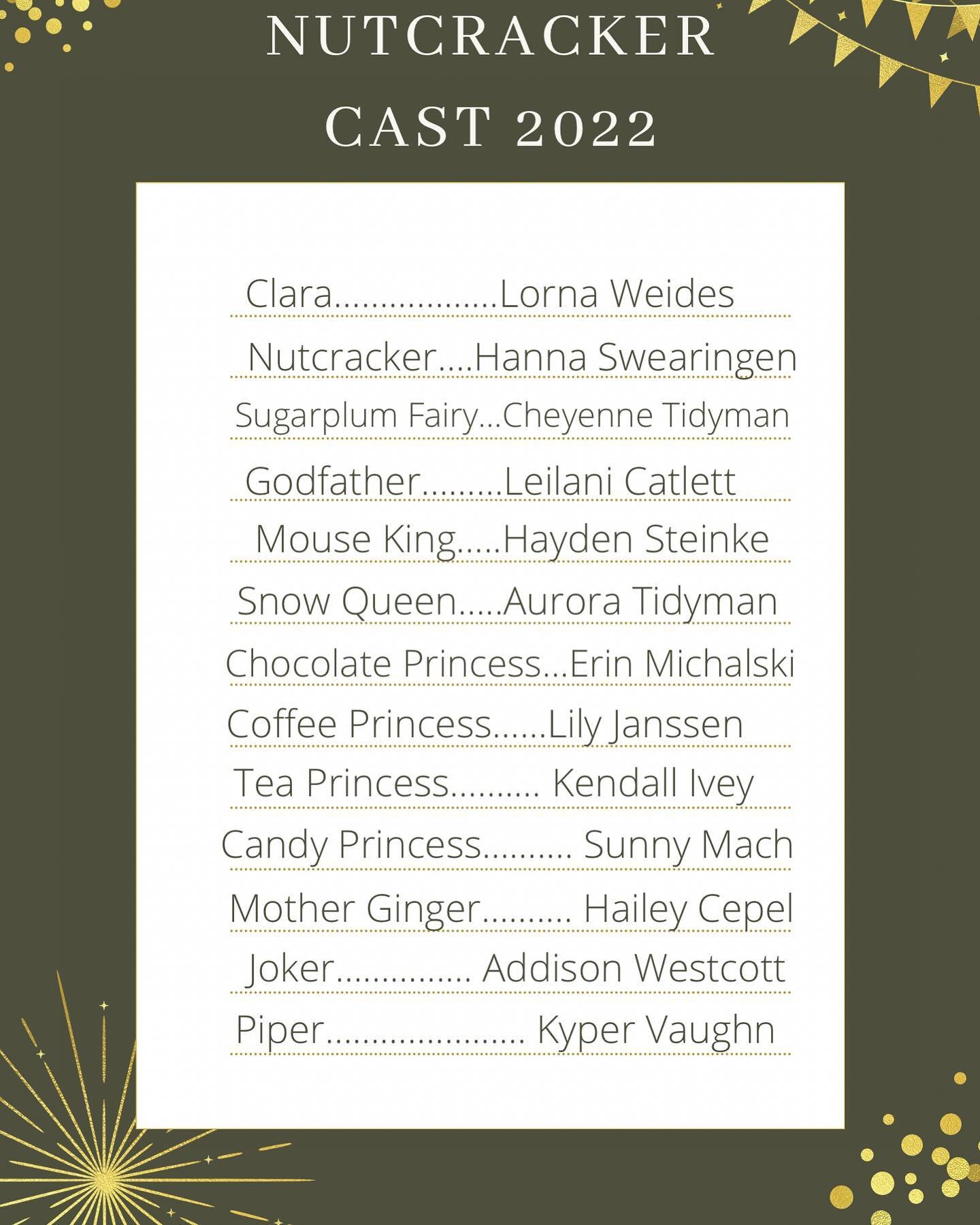 Congratulations Nutcracker 2022 cast!!