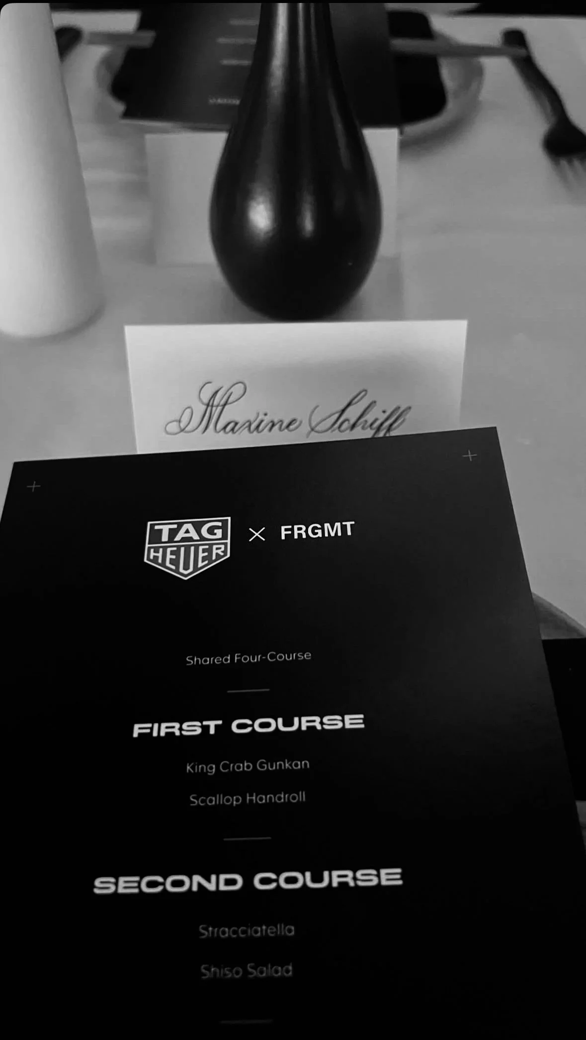 Place Cards for Tag Heuer x FRGMT VIP Dinner