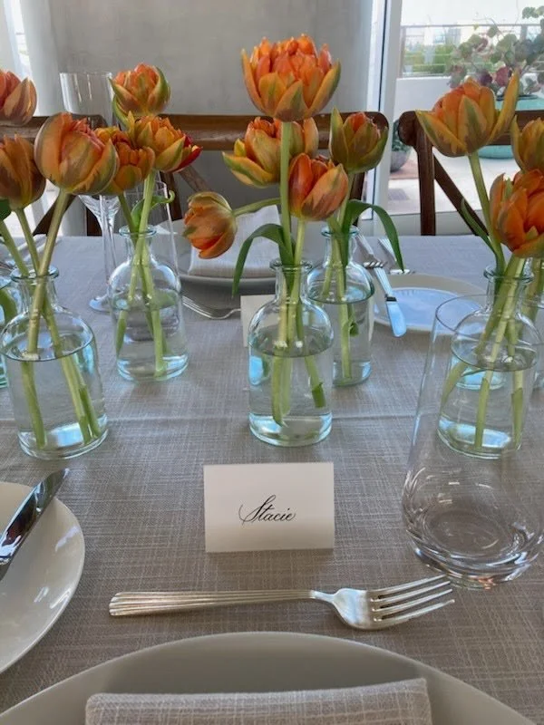 These custom place cards were for a casual luncheon, but what made this one extra special was the client behind it. We worked together in the past, and even though she moved on to a new company, she continues to bring me in for her events.

It is a r