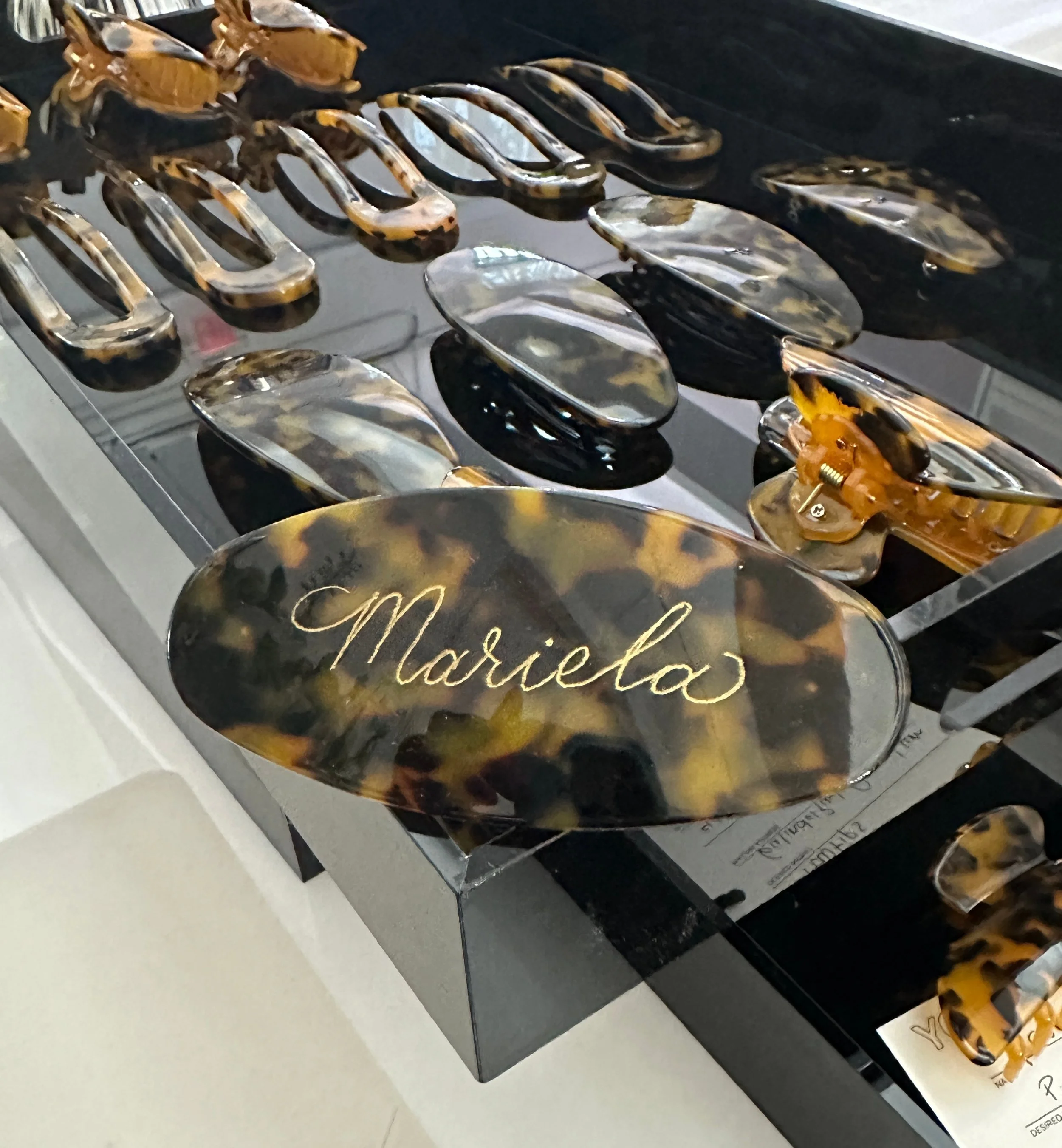 Calligraphy Miami Engraved Hair clip.JPG