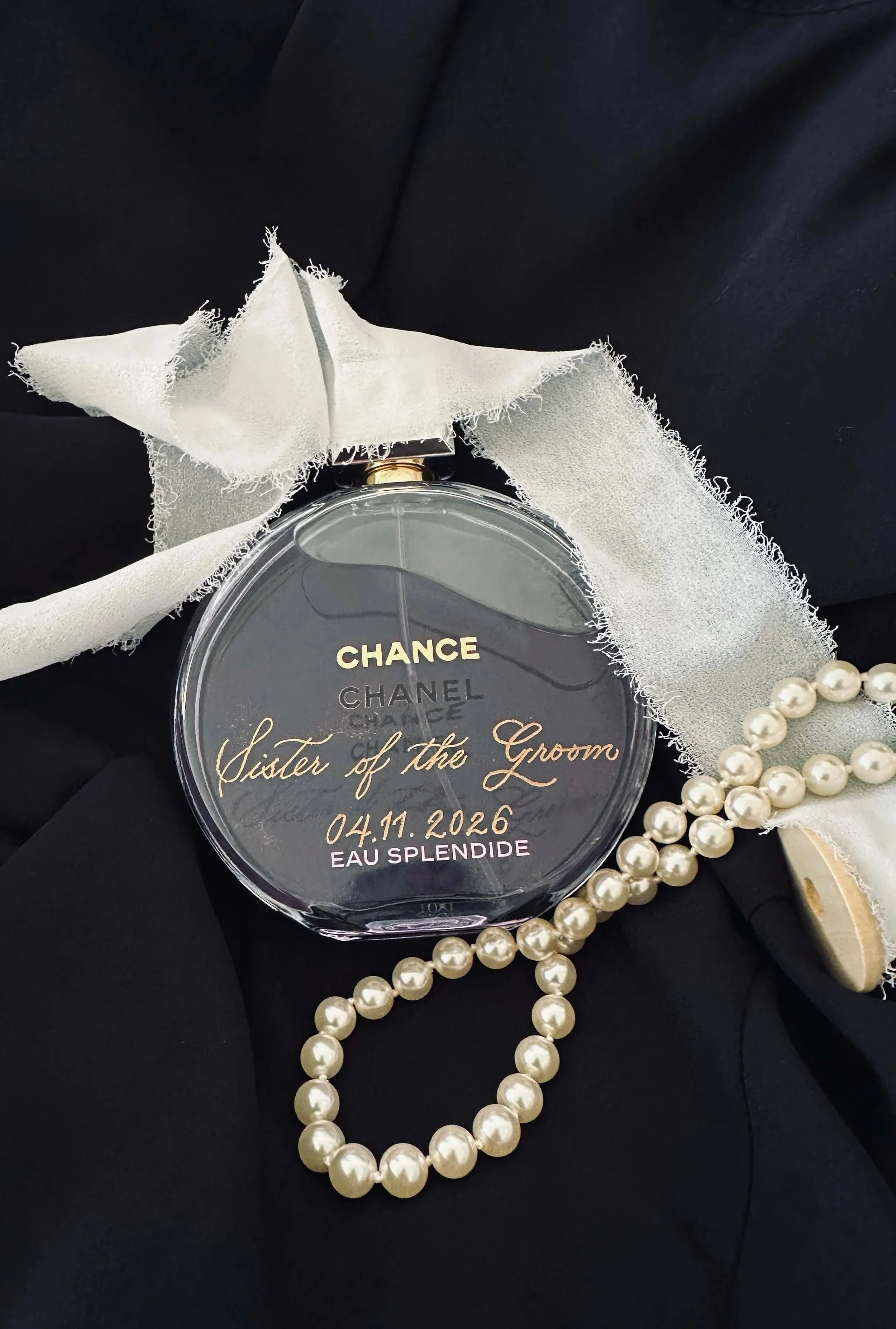 Engraved Chanel Perfume for Sister of the Groom Gift
