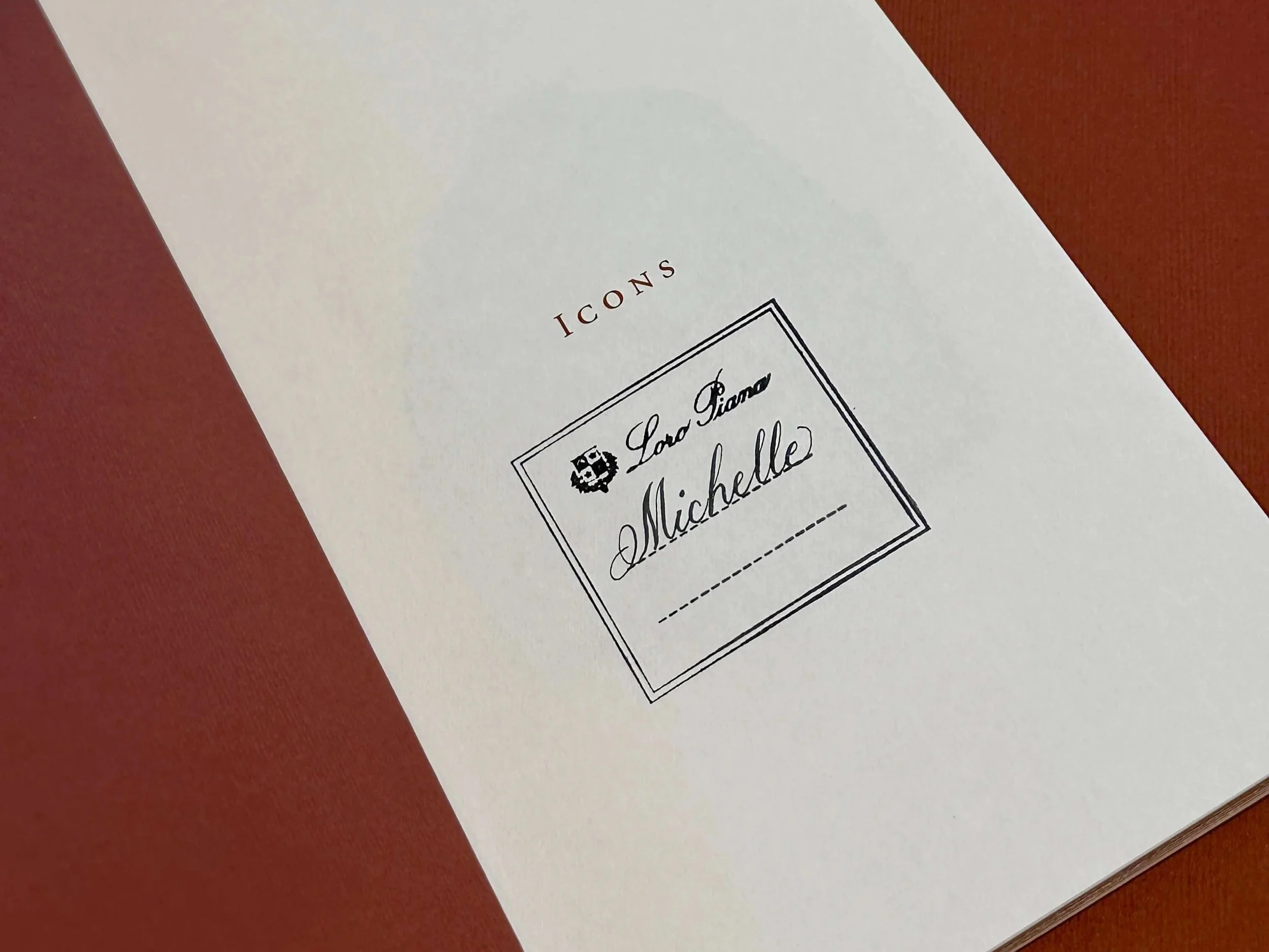 Calligraphy on Loro Piana Notebooks - Miami Design District, FL