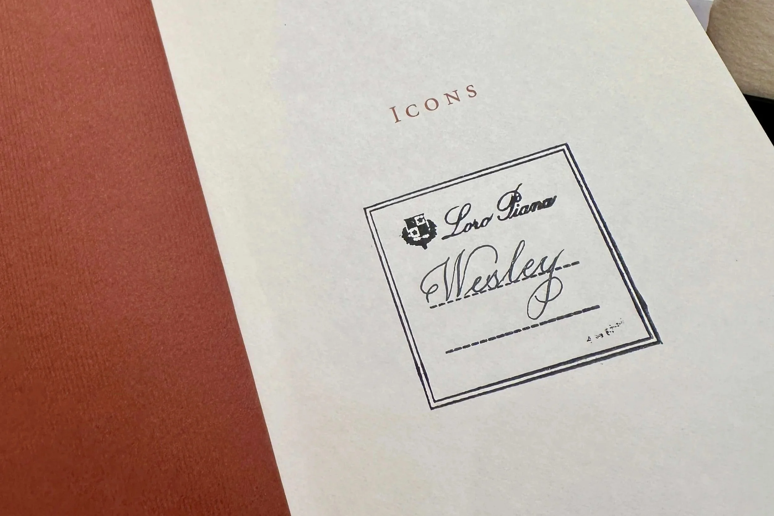 Calligraphy on Loro Piana Notebooks - Miami Design District, FL