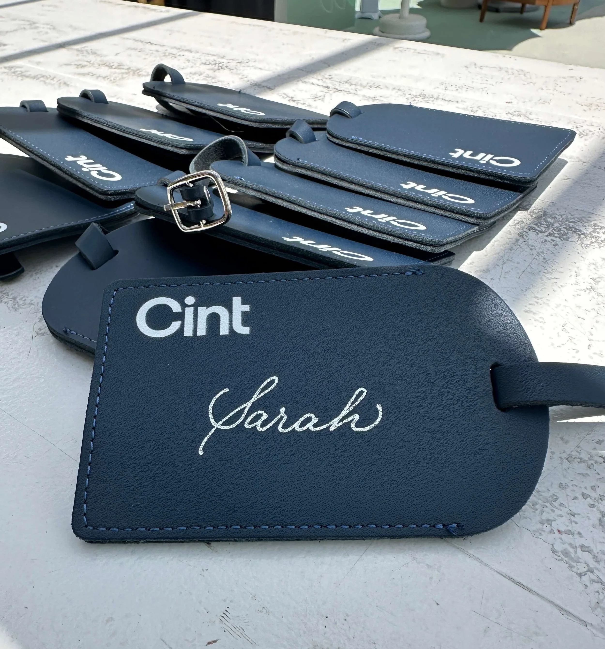 Silver Foiling on Luggage Tags - Cint, Possible Conference, Miami, FL
