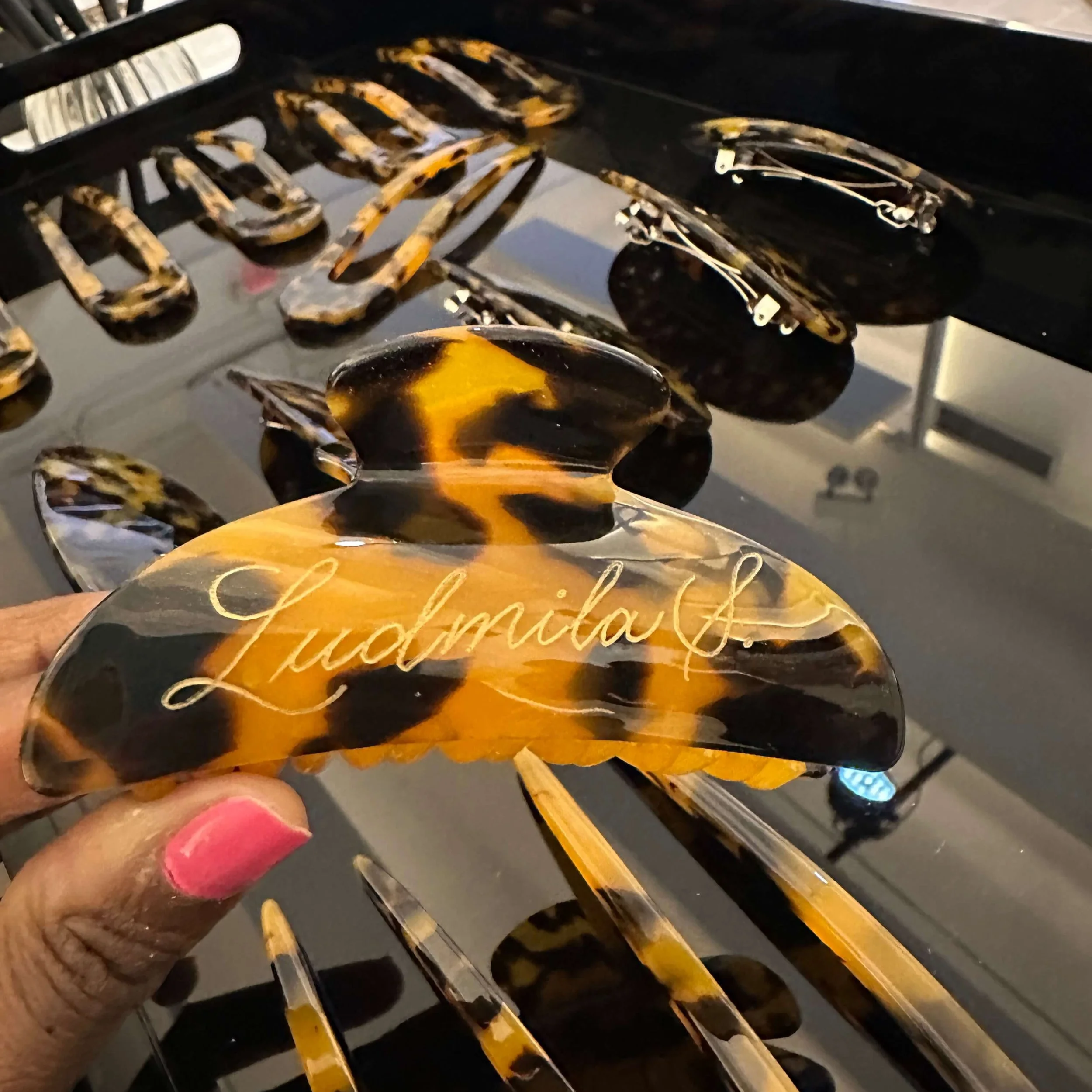 Engraved Hair Clips for L’Oréal Paris Fashion Week Miami Watch Party