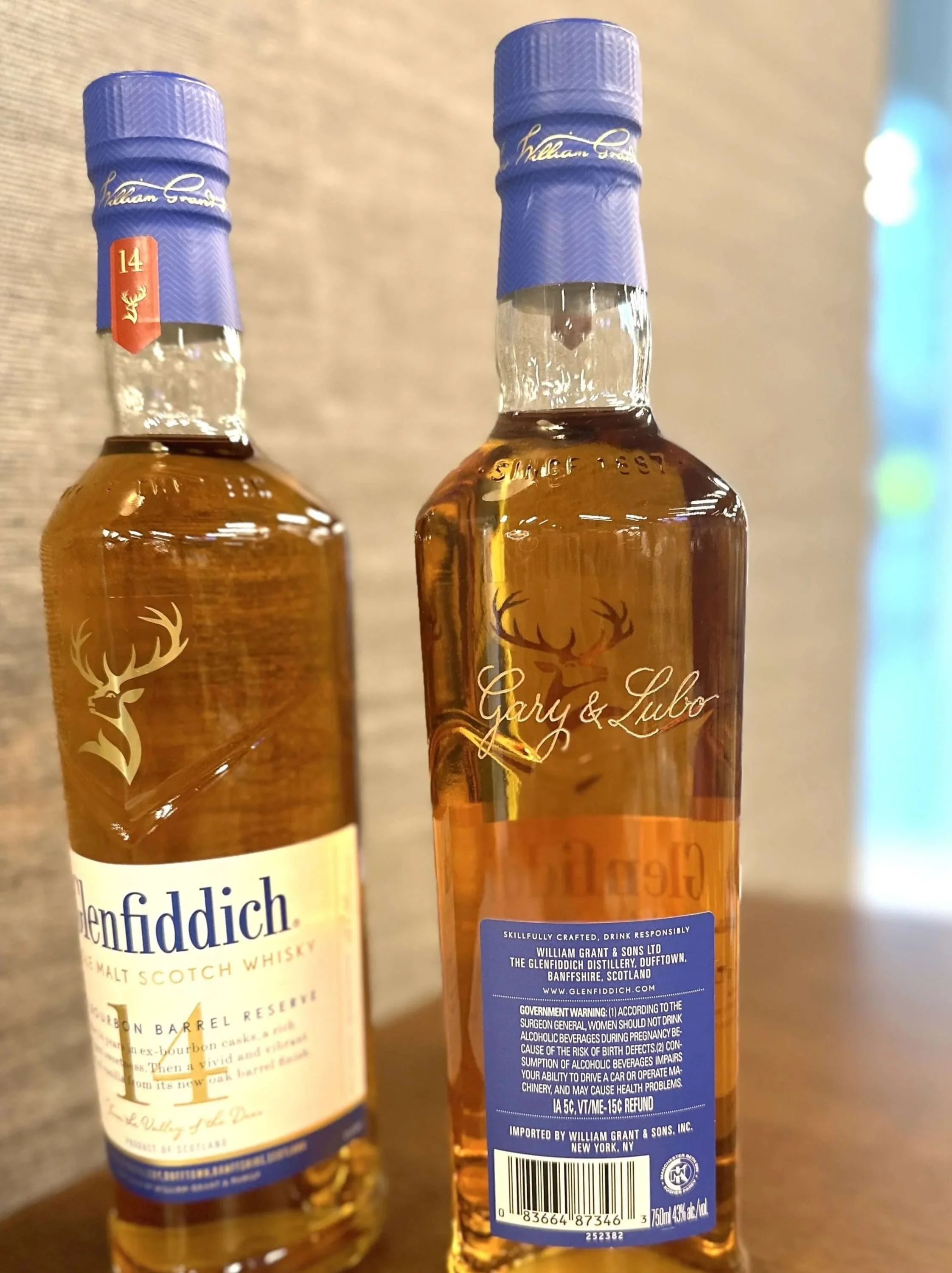 Engraved Glenfiddich Whiskey Bottle for Social Club Grand Opening