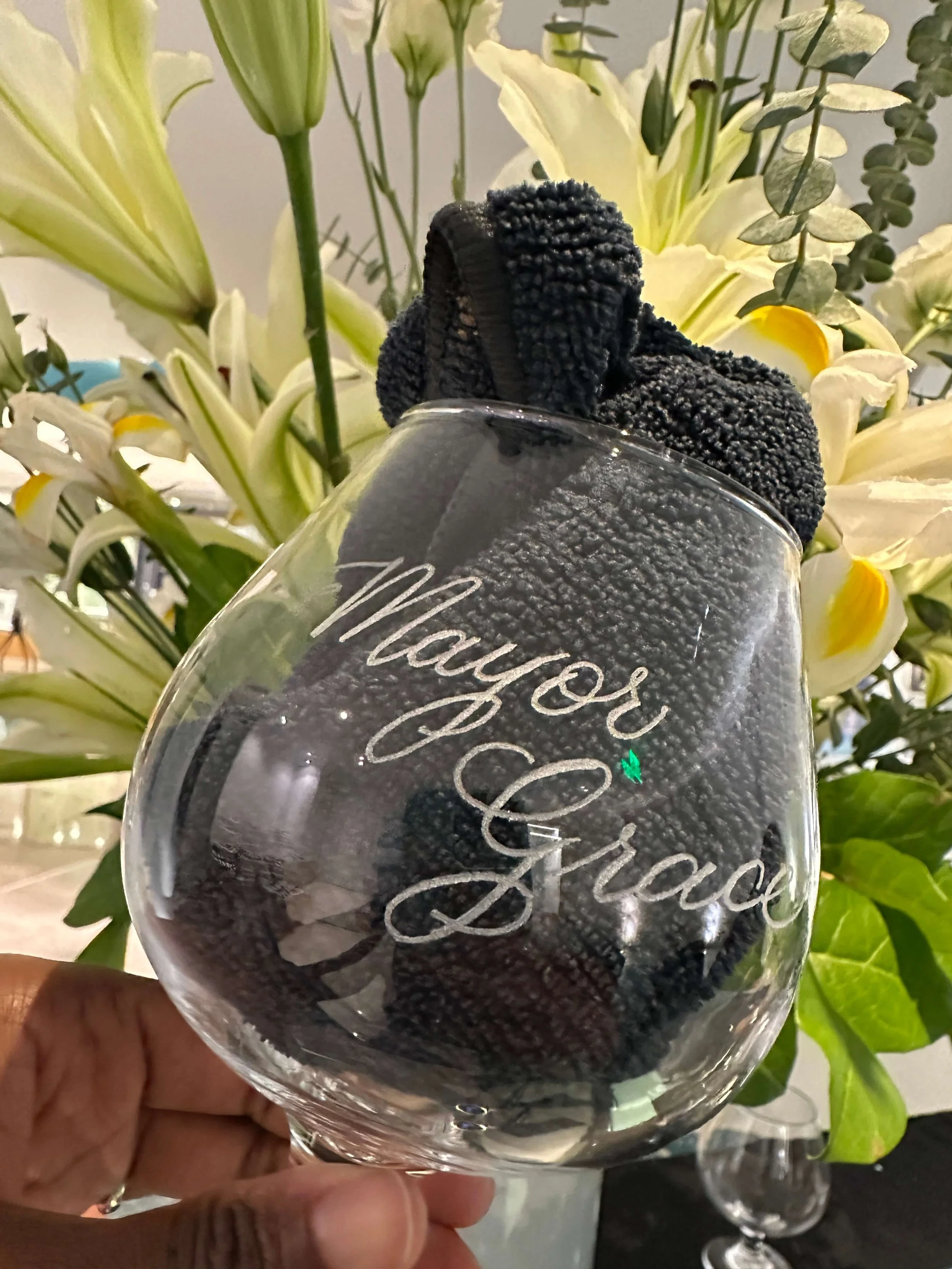 Engraved Whiskey Glass for City of Dania State of the City Event