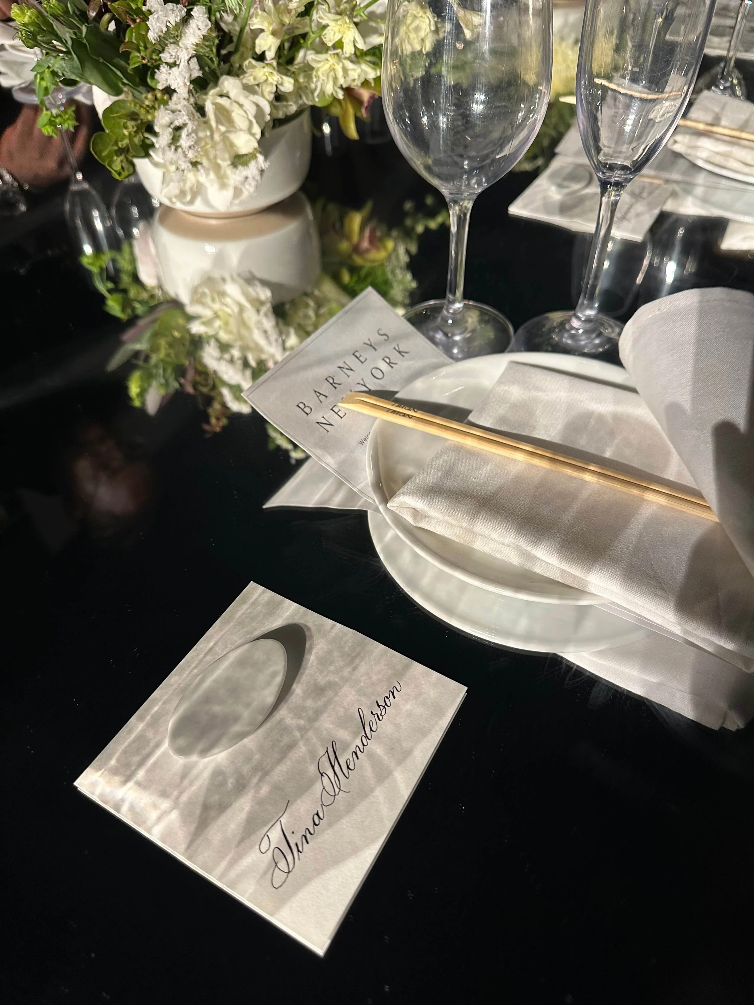 Barneys x Nobu Magazine Private Dinner Place Cards