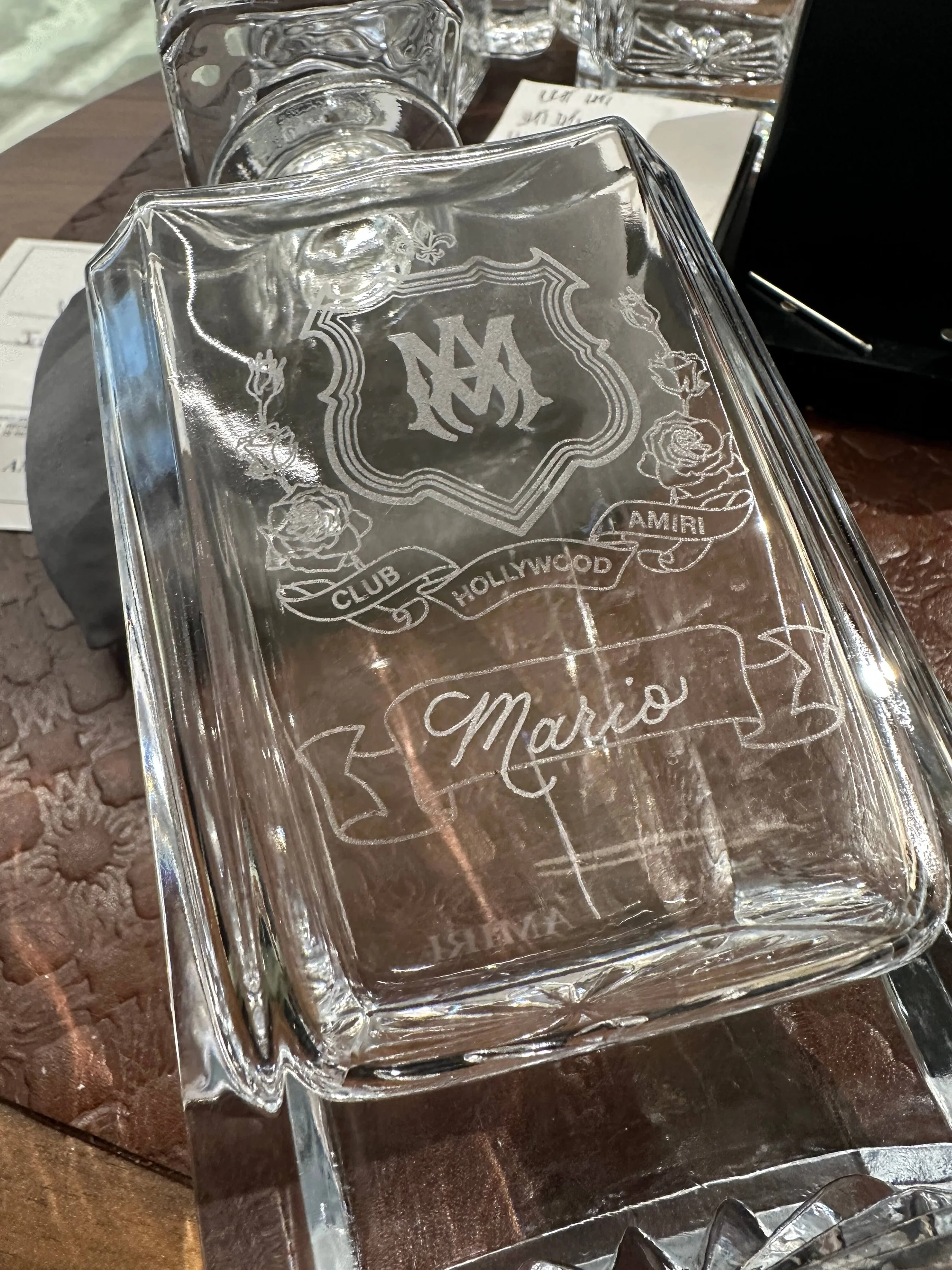 Engraved Amiri Decanter - Father's Day Activation, Miami Design District, FL