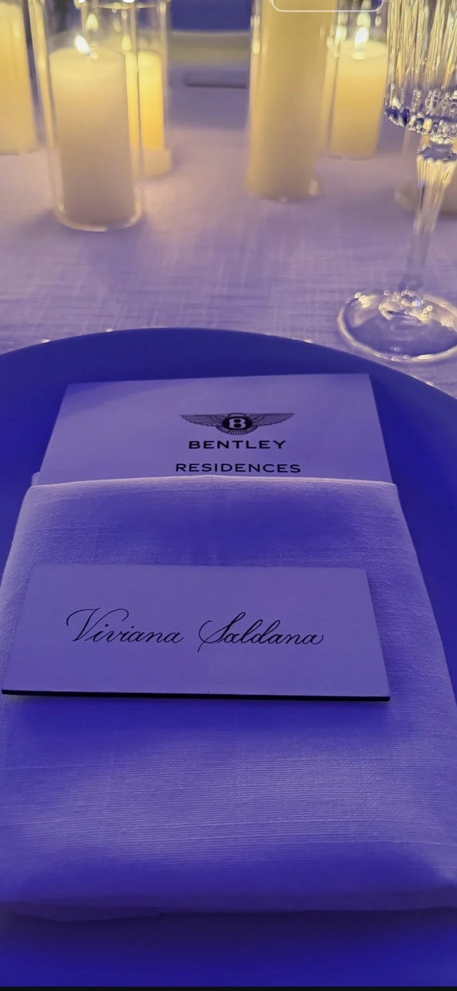 Place Cards for Bentley Residences Dinner