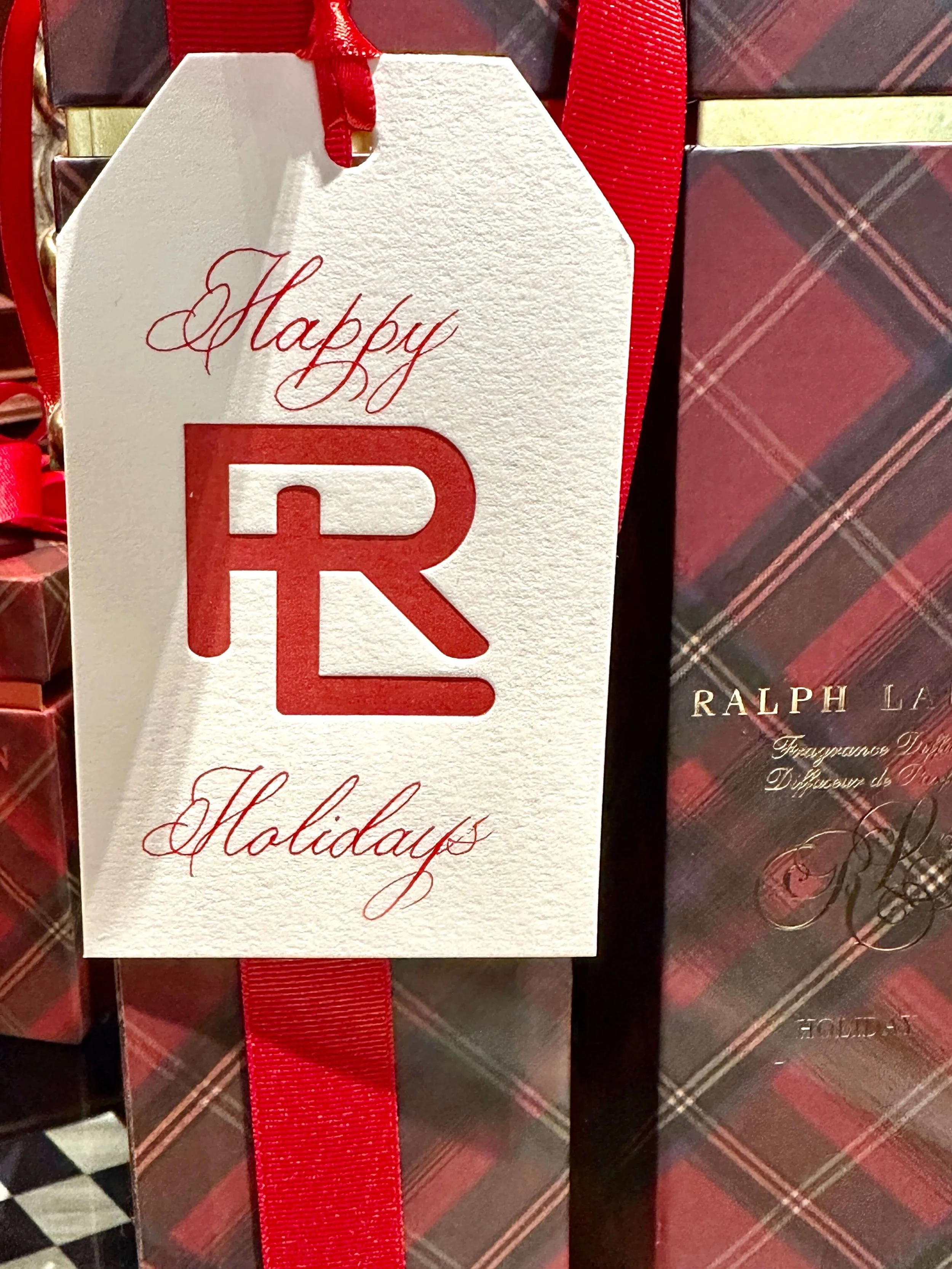 Calligraphy on Ralph Lauren Holiday Tags - Worth Avenue, Palm Beach, FL