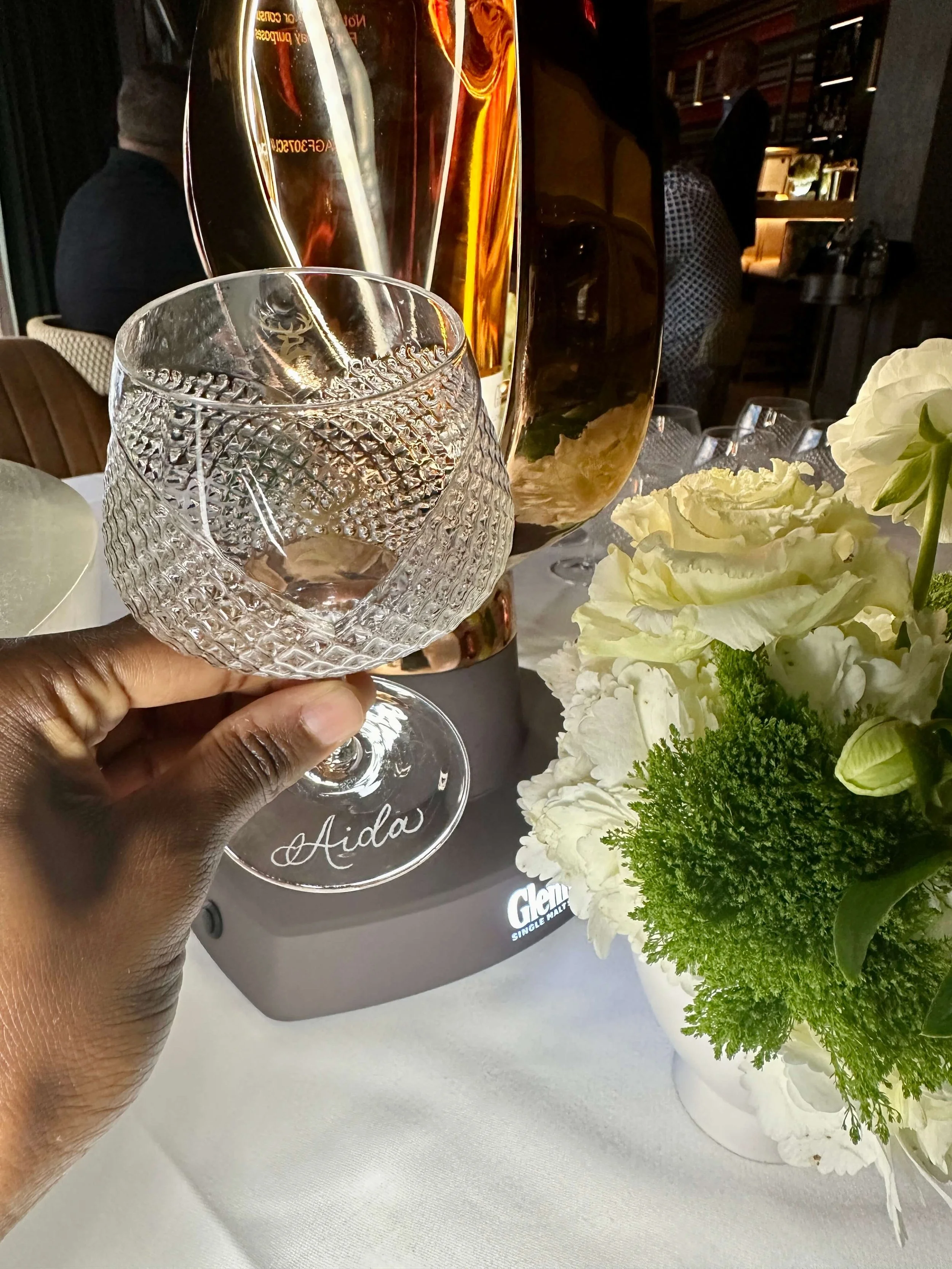 Engraved Whiskey Glass for Private Dinner