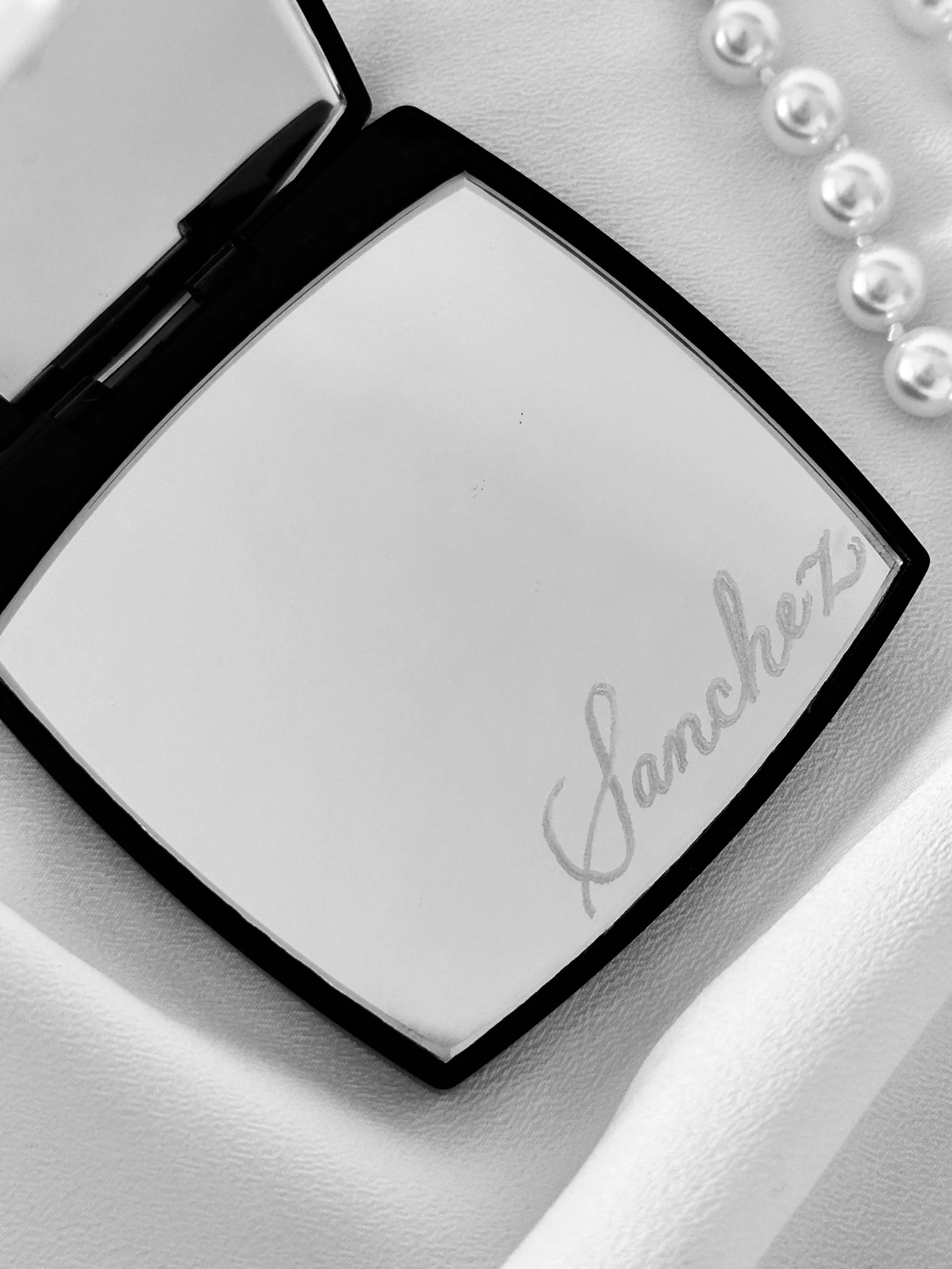 Engraved Chanel Compact Mirror for Wedding Party Gift
