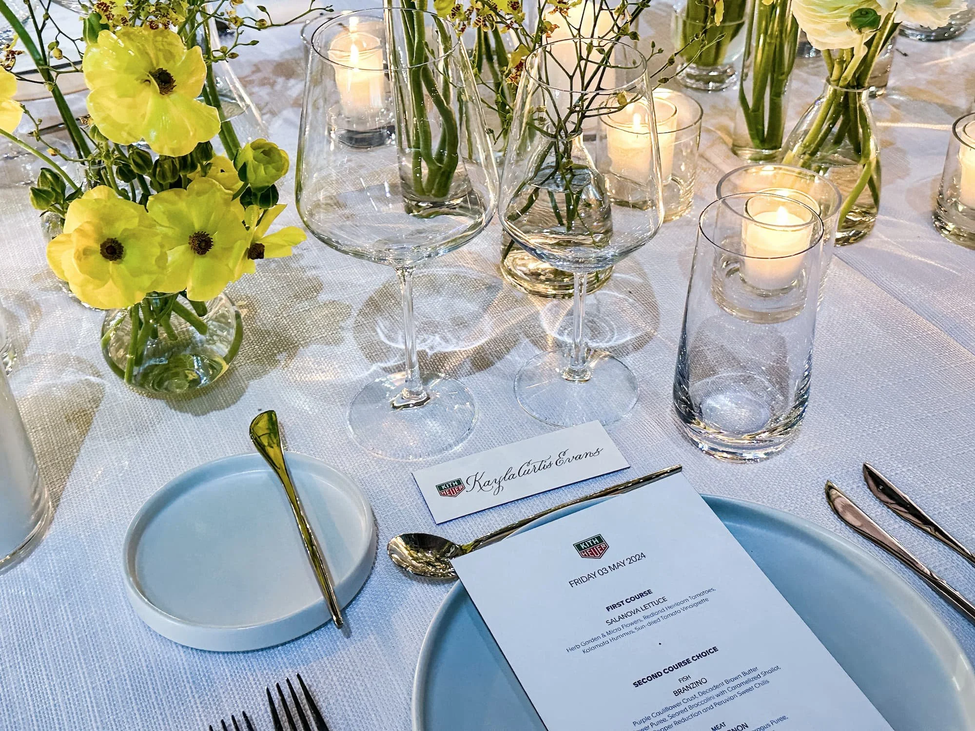 Kith x Tag Heuer Miami Art Week Dinner Placecards