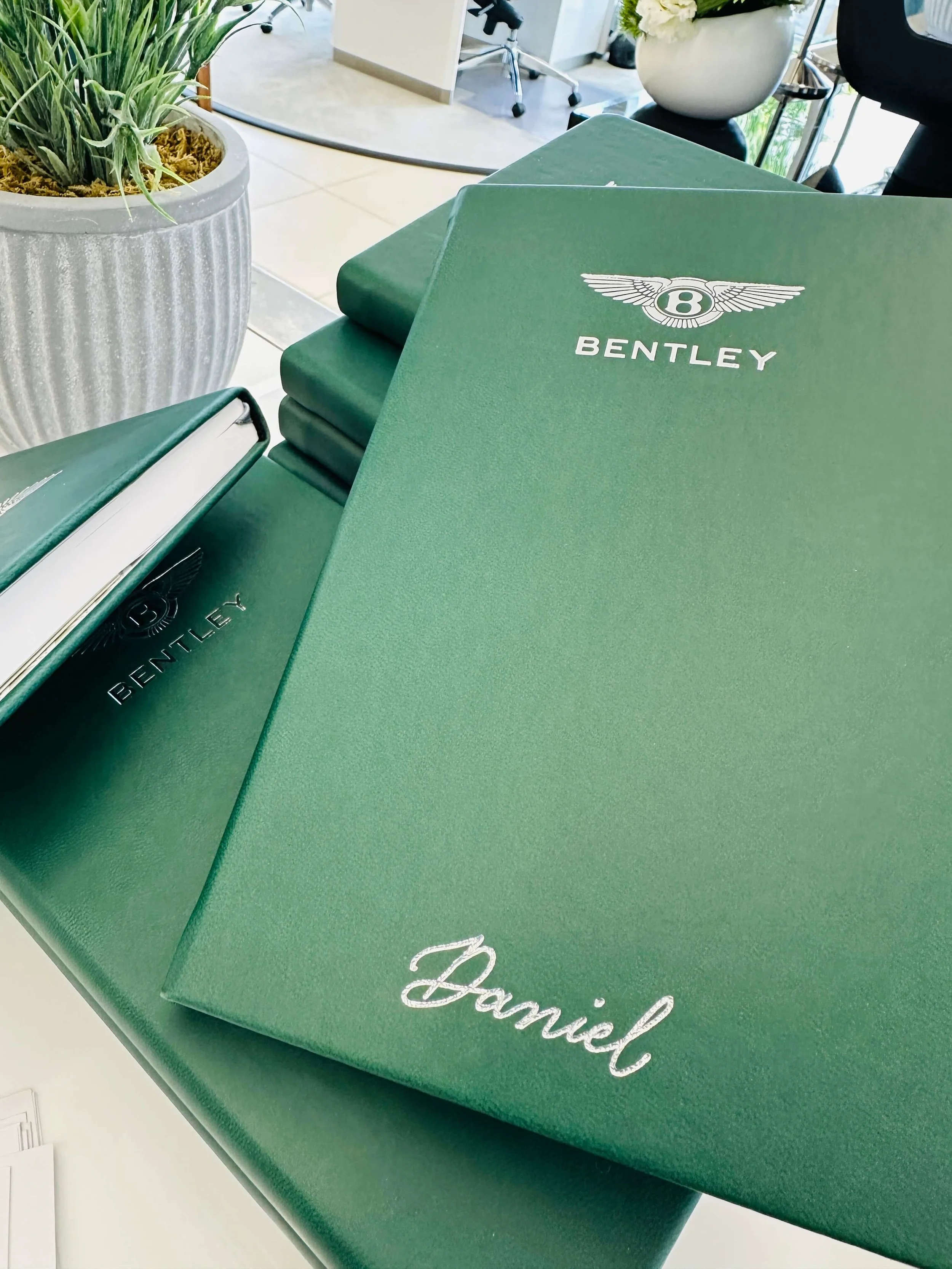 Silver Foiling on Bentley Notebook - Fort Lauderdale, FL