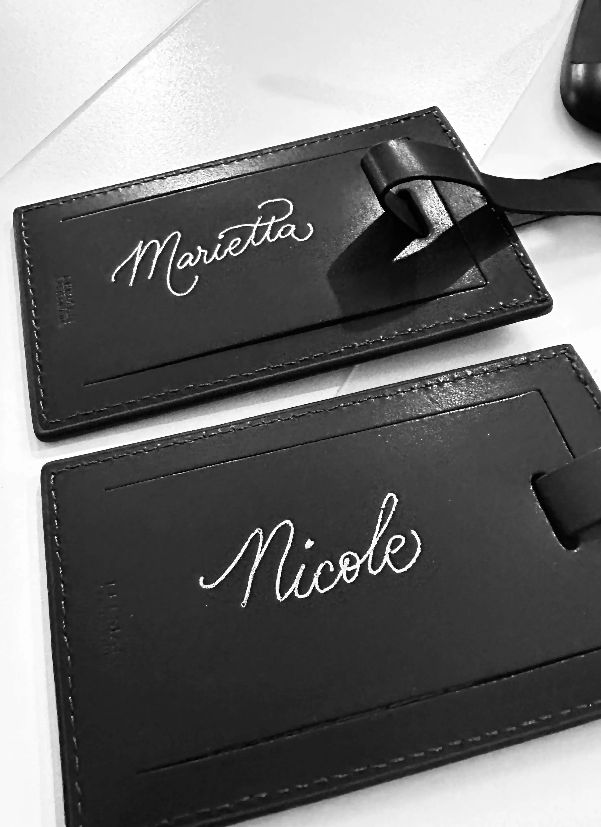 Silver Foiling on Luggage Tags - Galen Hope Grand Opening, South Miami, FL