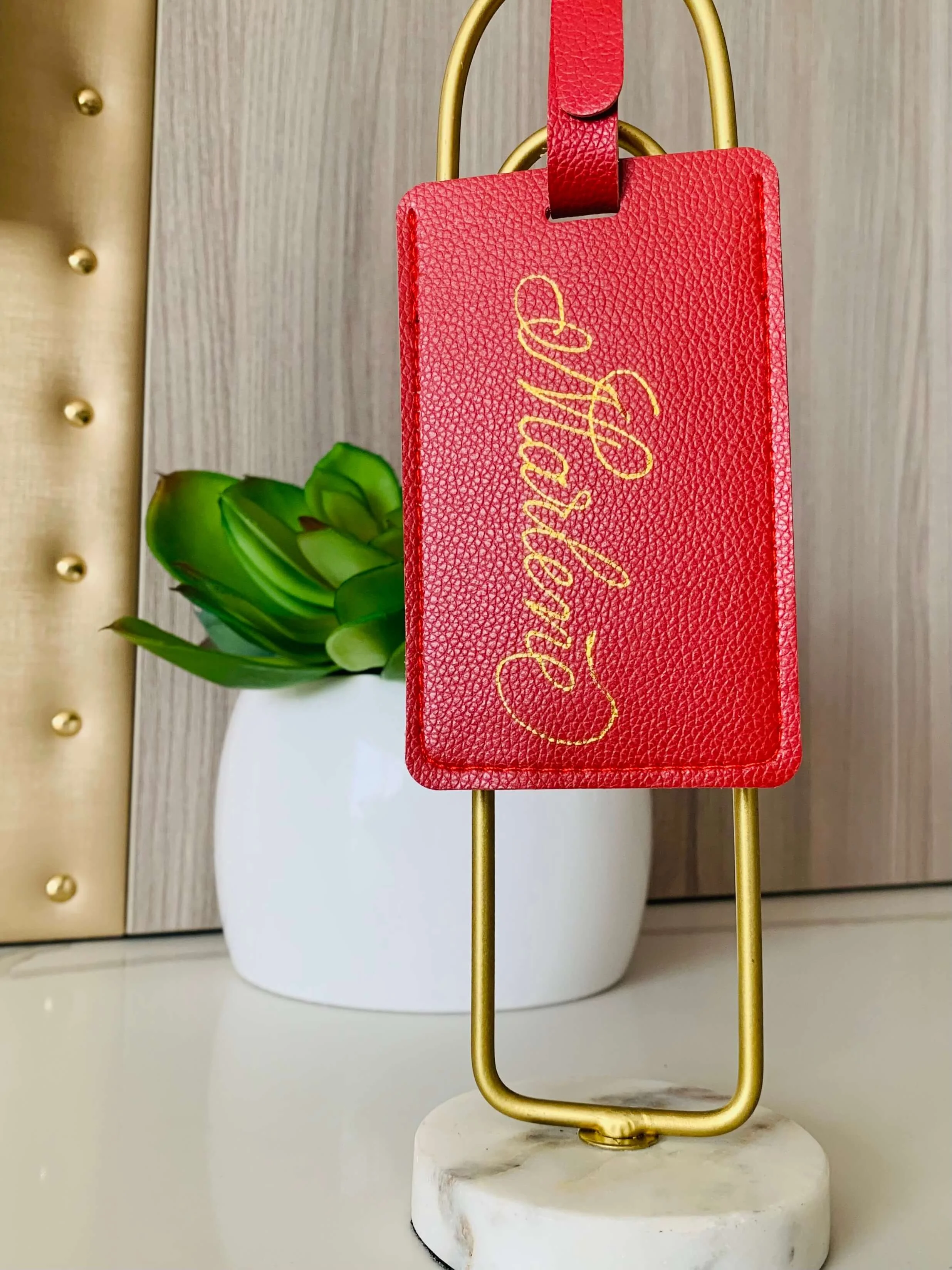 Hot Foiling on Luggage Tag