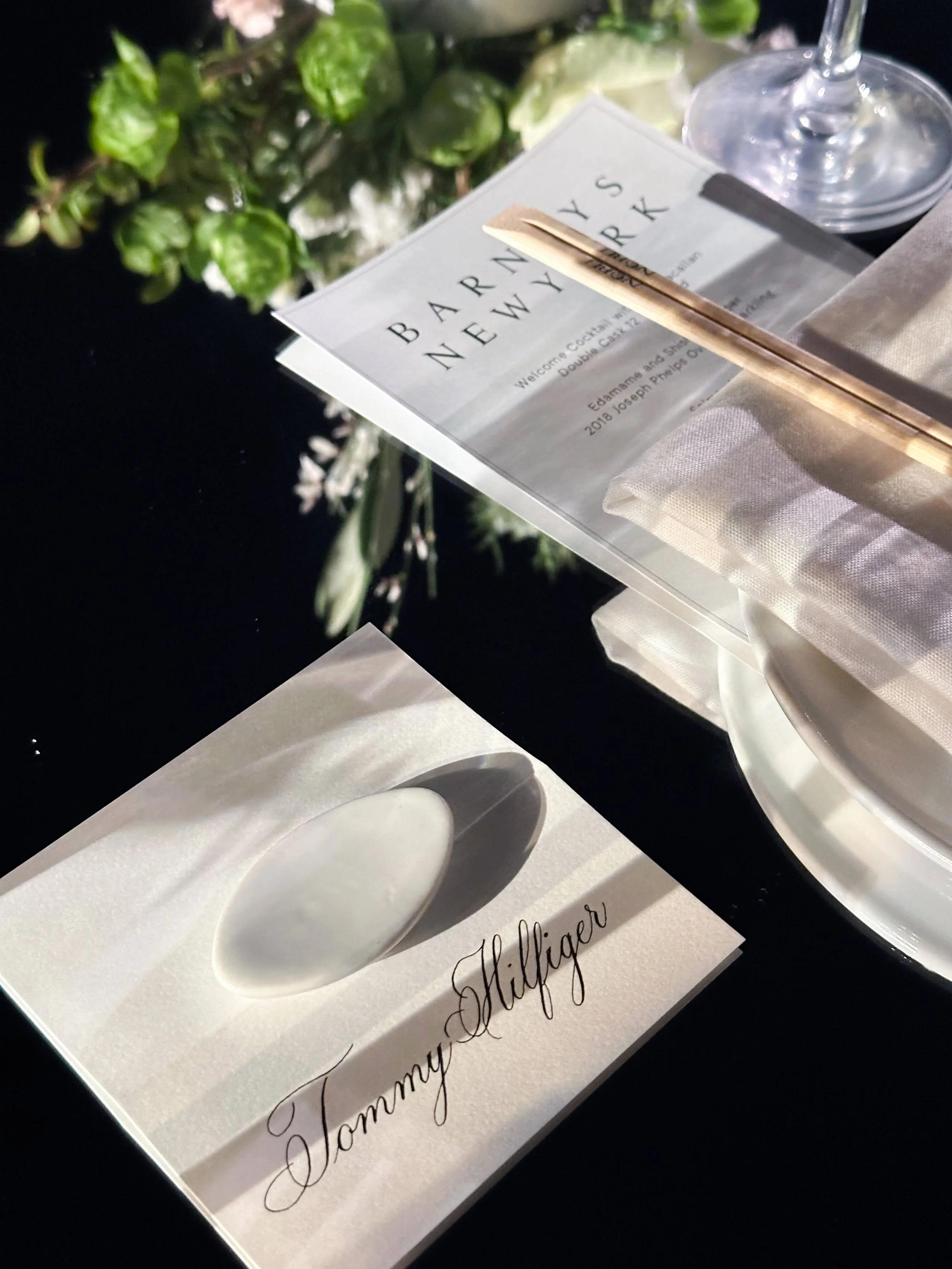 Barneys x Nobu Magazine Dinner Place Cards