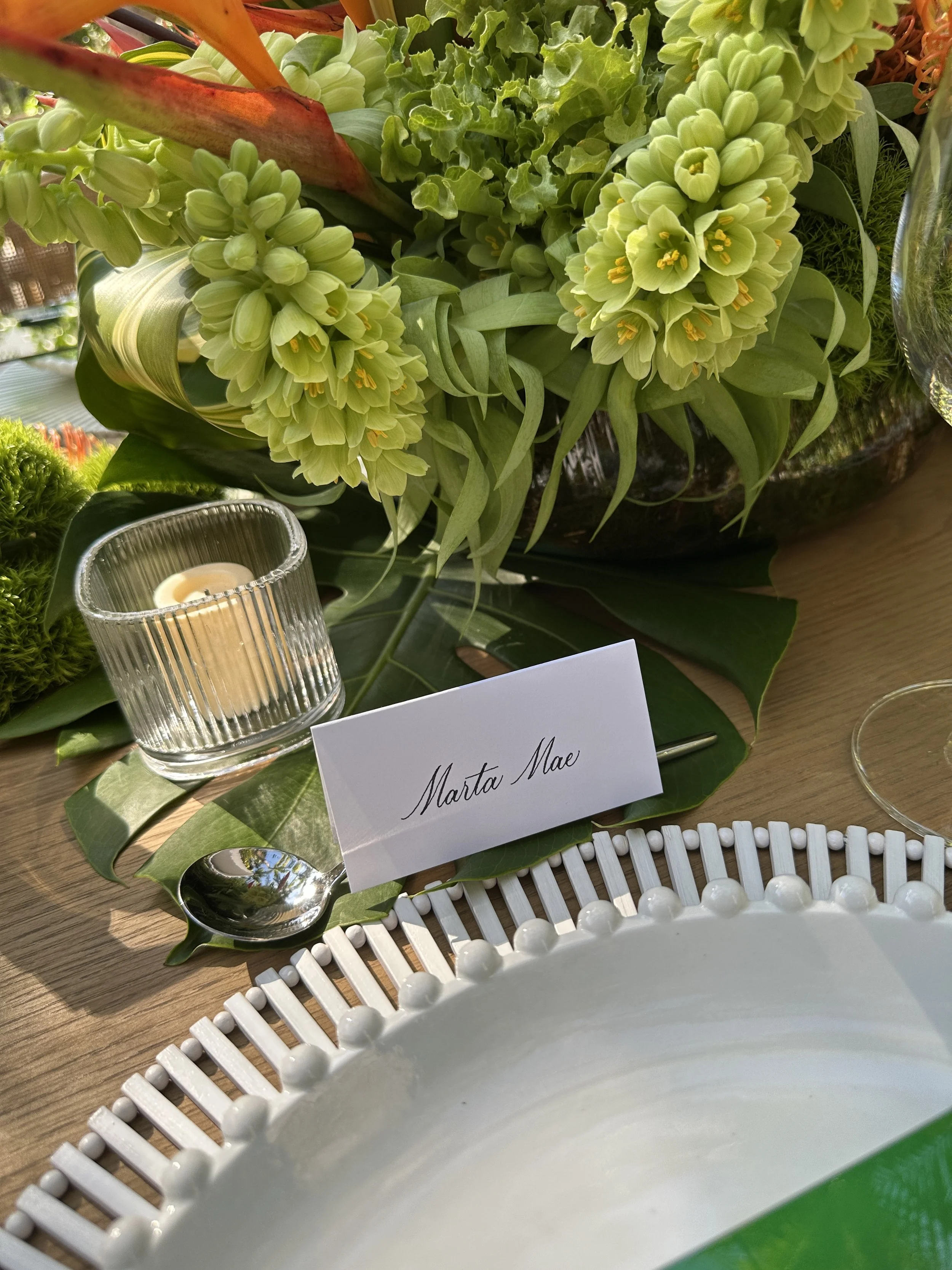 Place cards for Nylon Magazine x YTTP VIP dinner