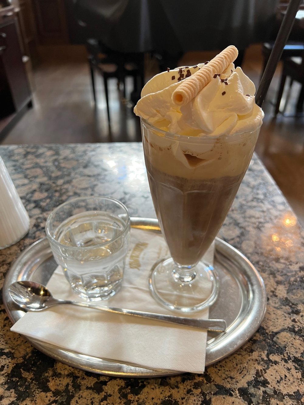 Viennese iced coffee with ice cream