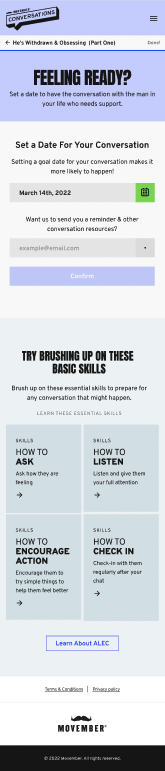Conversation completion - download iCal reminder (mobile)