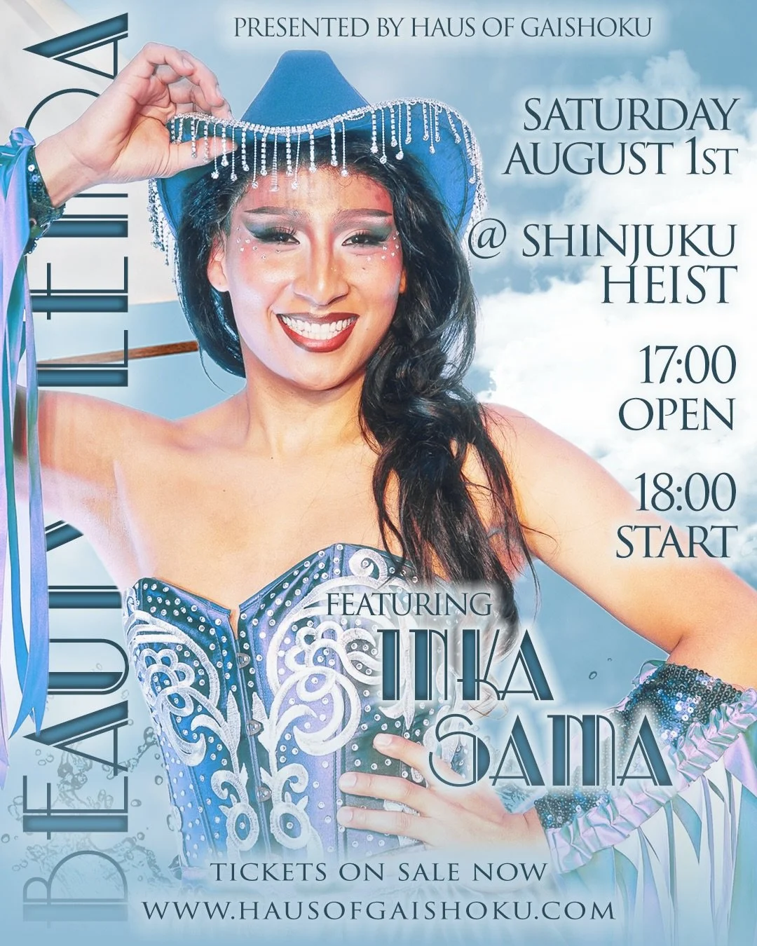 Tokyo🗼! Japan 🇯🇵 ! 
All the way from Latin America ✈️🌏
The spiciest drag queen Inka Sama @inka_sama !
ラテンアメリカからやってきたとびきりスパイシーなドラァグクイーン インカ様 @inka_sama ! お楽しみに！

Event info 🏳️&zwj;⚧️🏳️&zwj;🌈&darr;
Summer ☀️🏖️ Beauty Blenda 🗼
With RPDR🏁UK🇬🇧
