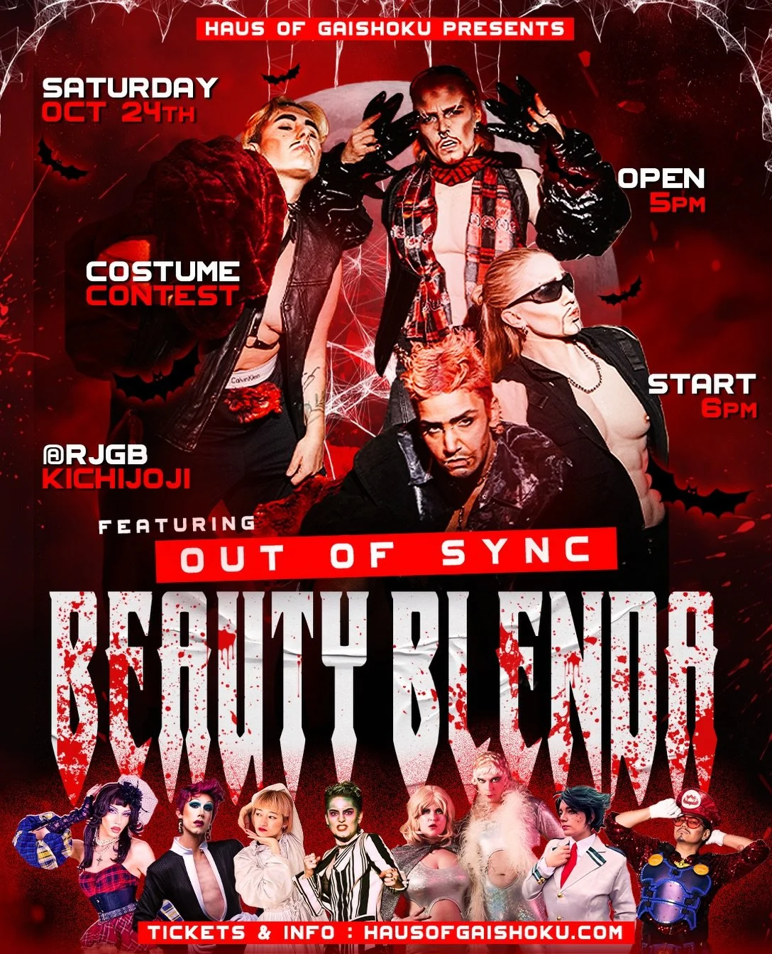 Tokyo🗼Halloween 🎃👻
東京ハロウィン🎃👻東京ハロウィーン🎃👻

Event 🏳️&zwj;🌈🏳️&zwj;⚧️&darr;
October Beauty Blenda 2026 🏳️&zwj;🌈🏳️&zwj;⚧️
2026/10/24 (土曜日) Oct 24th 2026 (Sat)
開場 (Open) 17:00 開演 (Show Start) 18:00
📍RJGB吉祥寺 (RJGB Kichijoji)
📍吉祥寺本町2-13-14 武蔵フォー