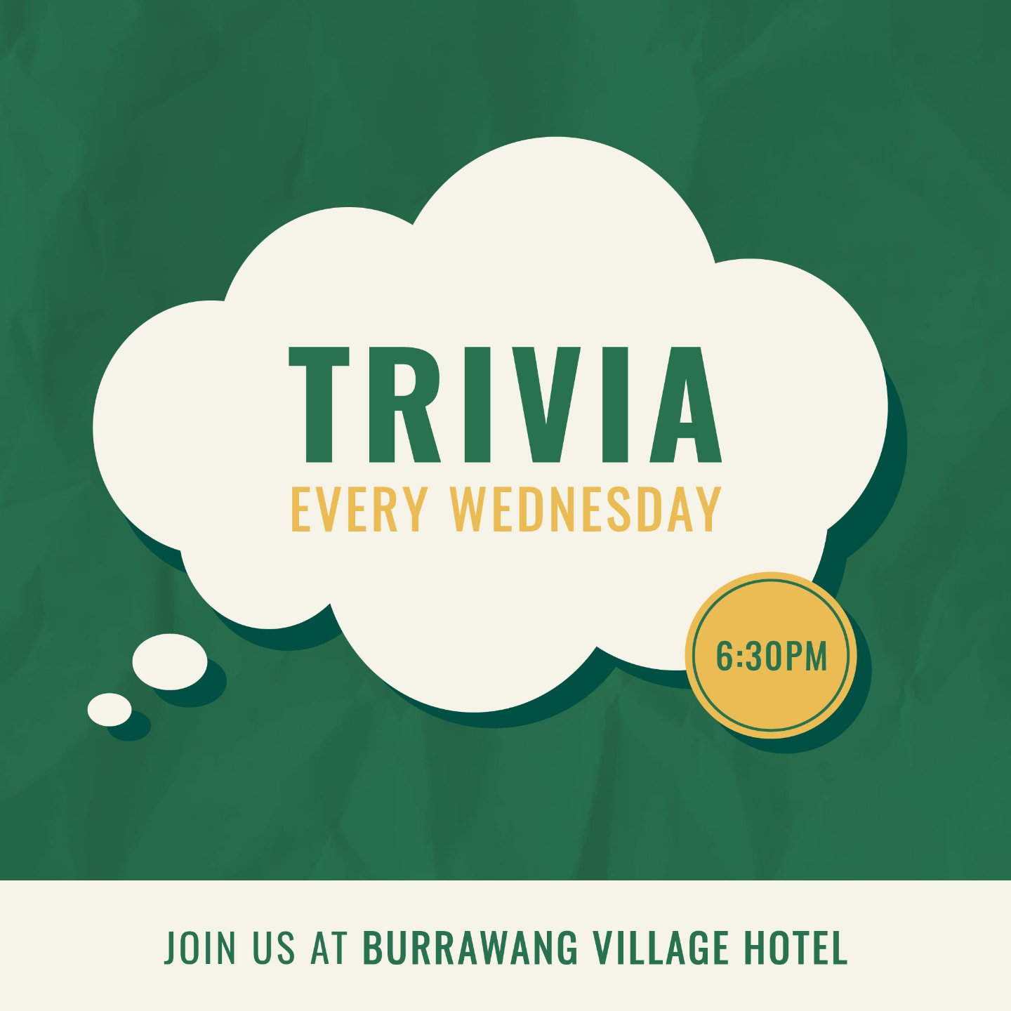 Be smart &amp; enjoy Wednesday Trivia &amp; $20 Rump

#thewang
#burrawangvillagehotel