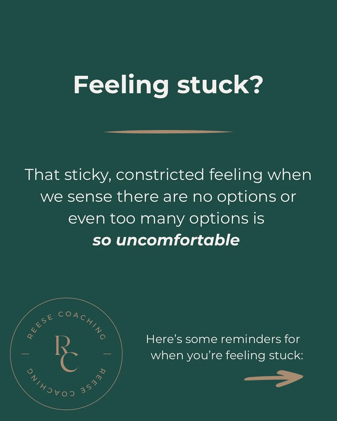 Hey friends, feeling stuck is just part of the ride. If you&rsquo;re anything like me, you might be making it harder on yourself by trying to rush through the stuck-ness or judging the F out of yourself. 

Here&rsquo;s a few affirmations or mantras I